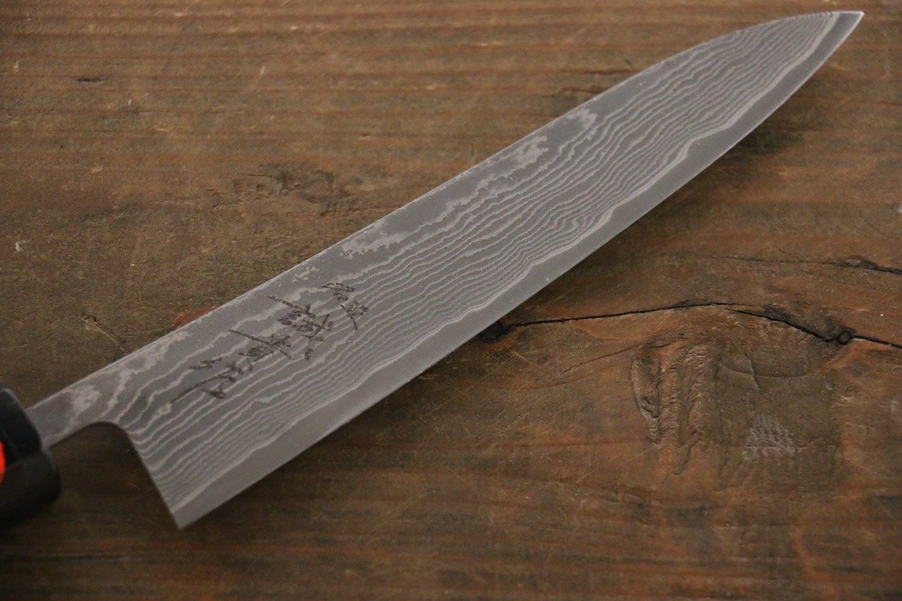 Shigeki Tanaka Habakiri SG2 Damascus Petty-Utility 150mm Ebony Wood Handle - Seisuke Knife