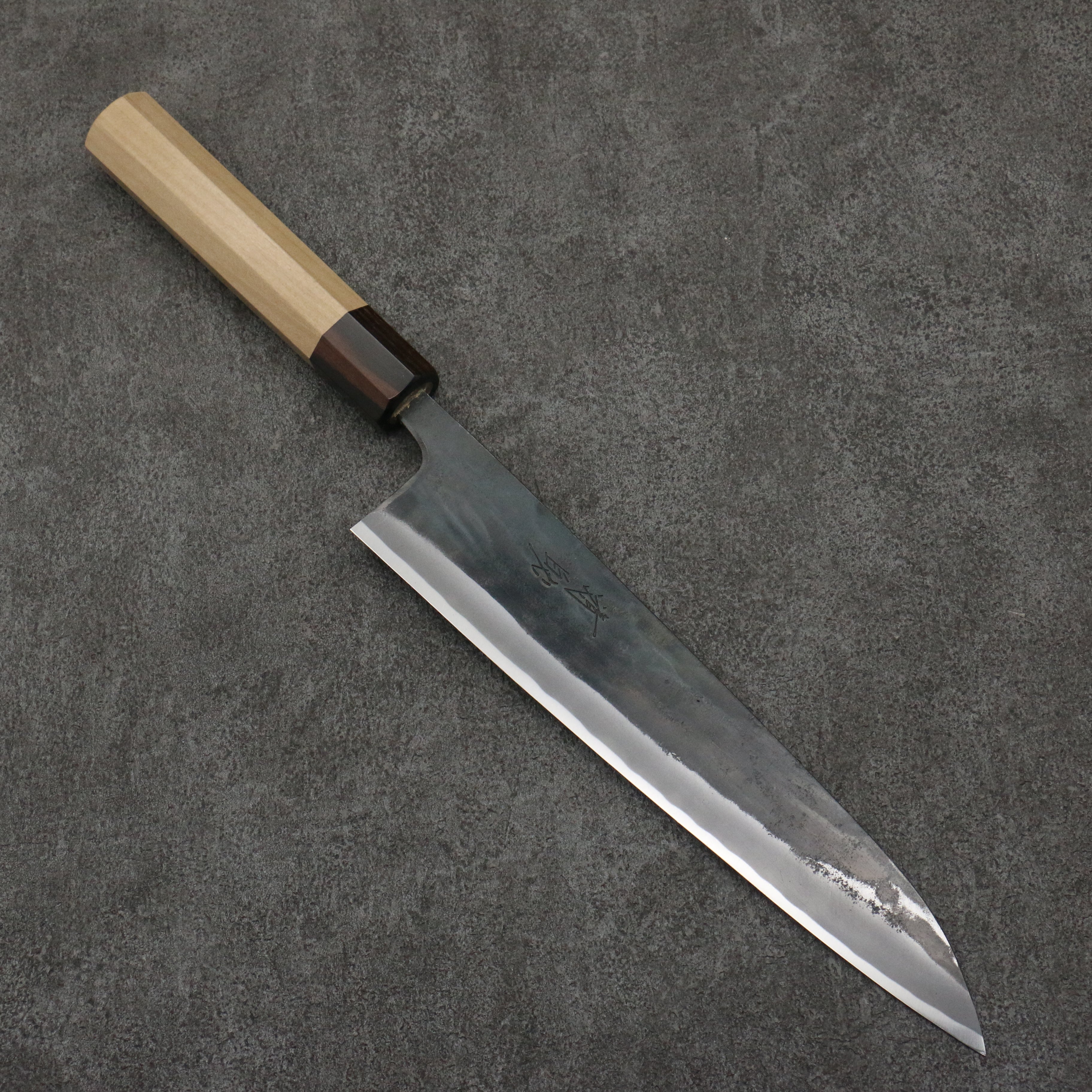 Seisuke Blue Super Black Finished Gyuto 240mm Magnolia (Ferrule: Ebony) Handle - Seisuke Knife