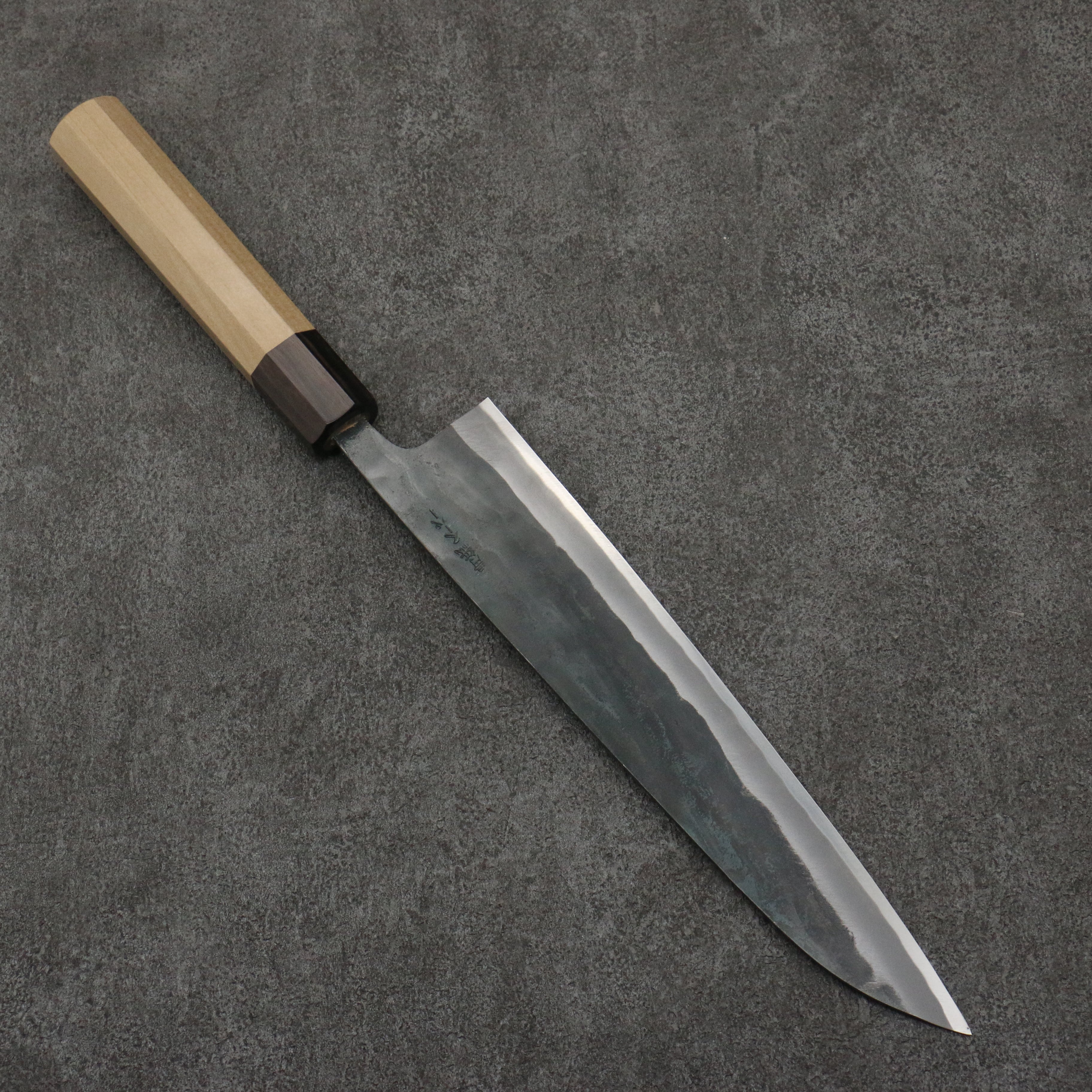 Seisuke Blue Super Black Finished Gyuto 240mm Magnolia (Ferrule: Ebony) Handle - Seisuke Knife