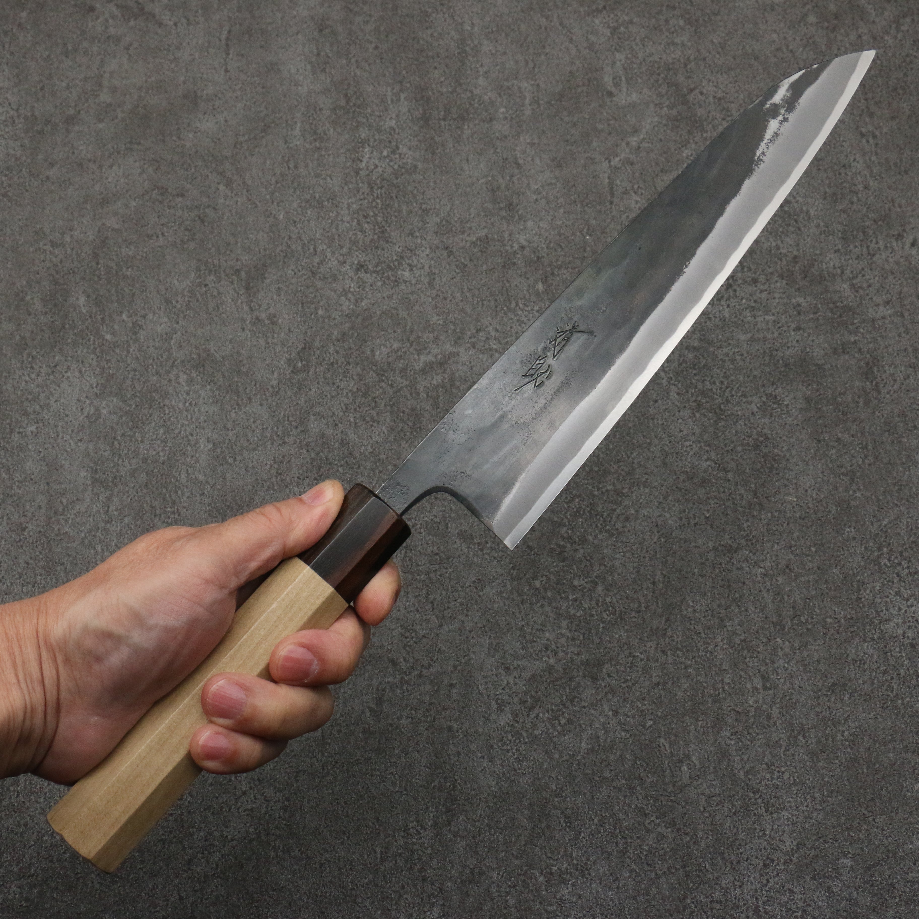 Seisuke Blue Super Black Finished Gyuto 240mm Magnolia (Ferrule: Ebony) Handle - Seisuke Knife