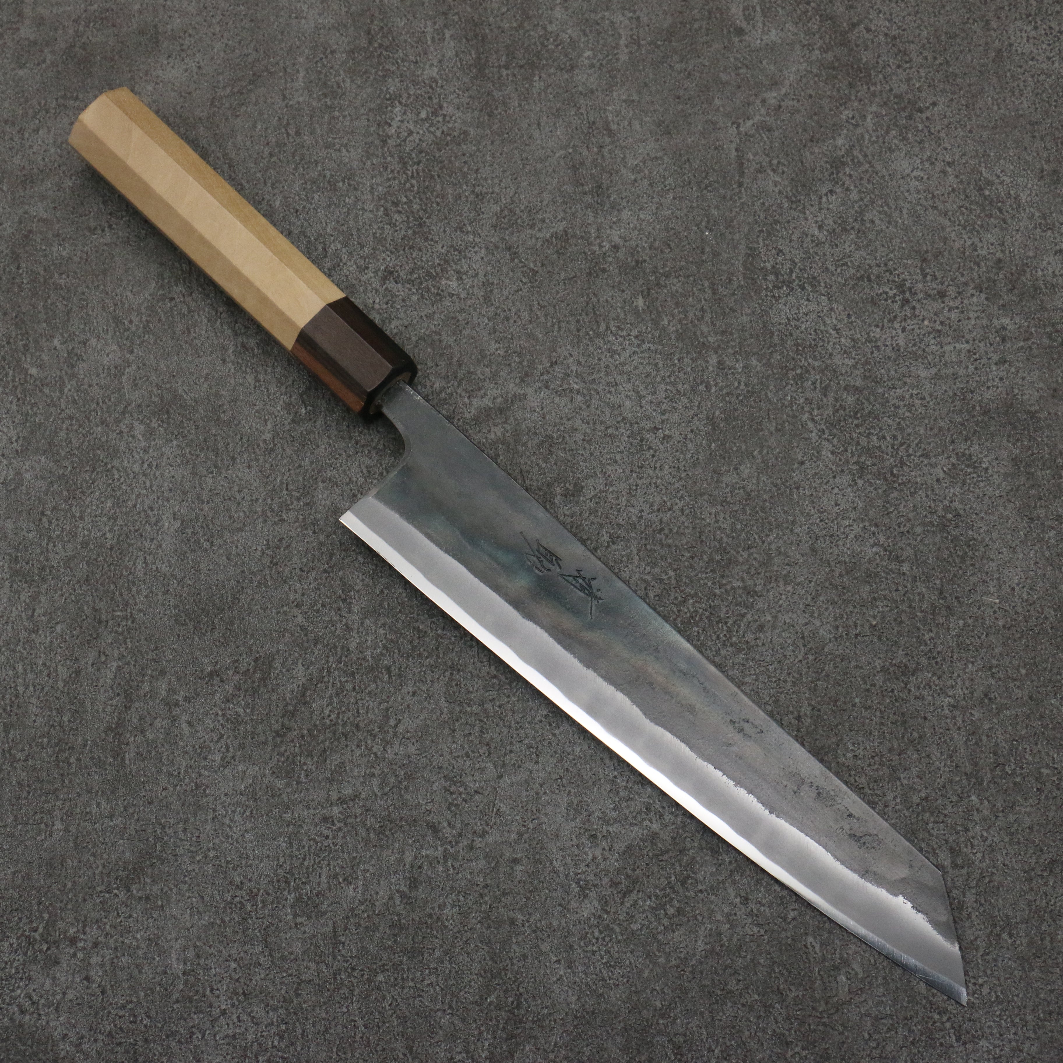 Seisuke Blue Super Black Finished Kiritsuke Gyuto 240mm Magnolia (Ferrule: Ebony) Handle - Seisuke Knife