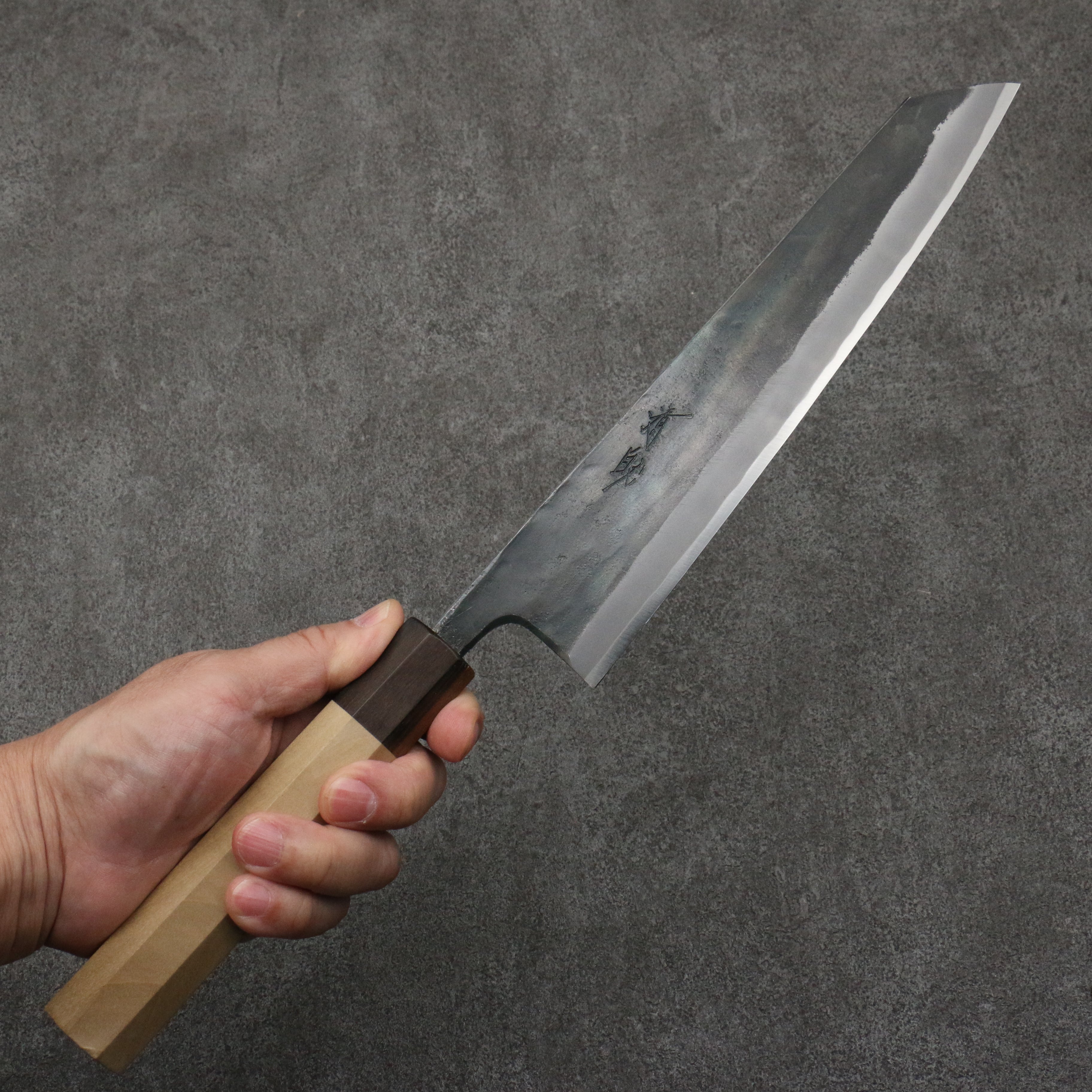 Seisuke Blue Super Black Finished Kiritsuke Gyuto 240mm Magnolia (Ferrule: Ebony) Handle - Seisuke Knife