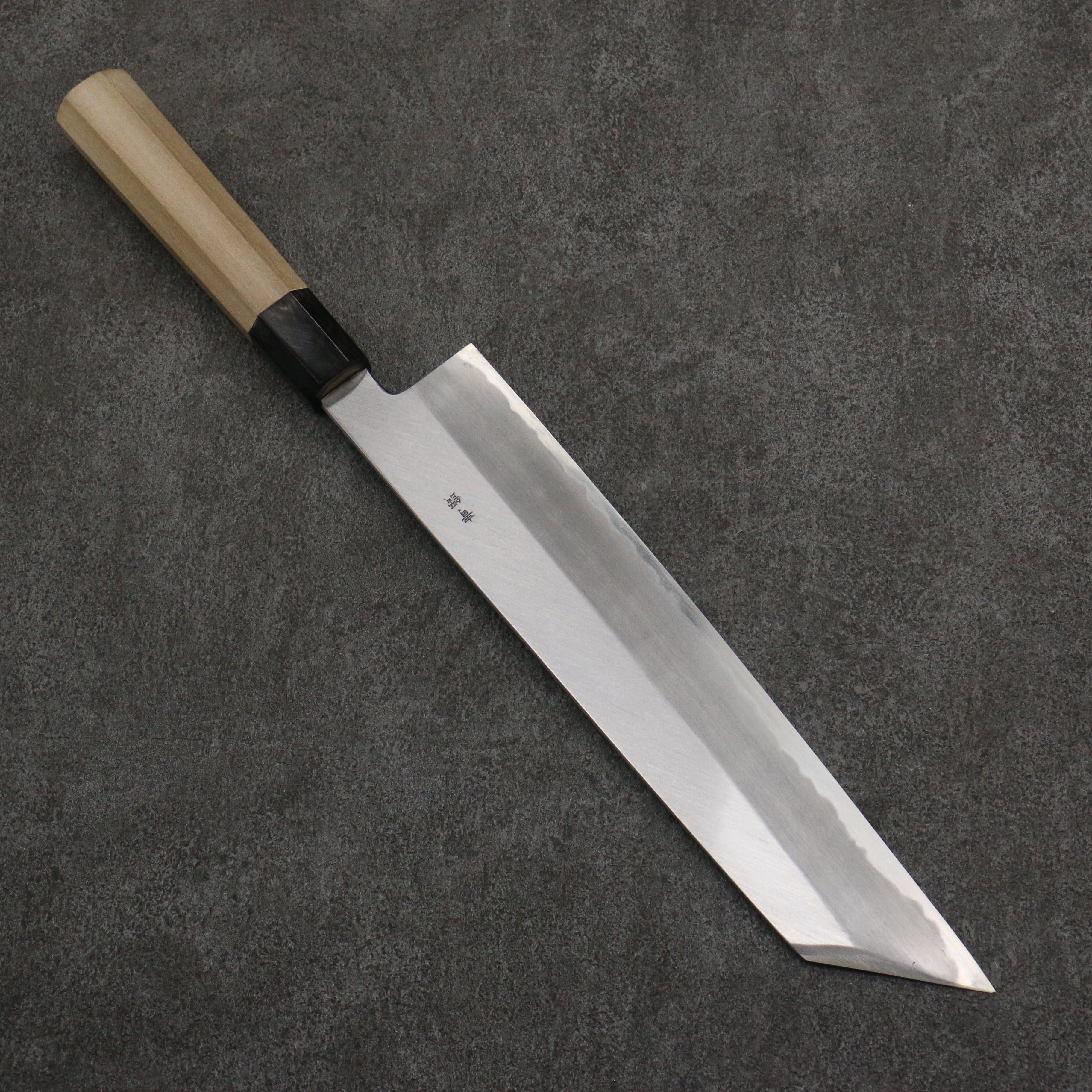 Sakai Takayuki Gold Filled Engraving by Kubota Fuji and Sunset Blue Steel No.2 Kiritsuke Gyuto 270mm Magnolia (Ferrule: Water Buffalo Horn) Handle - Seisuke Knife