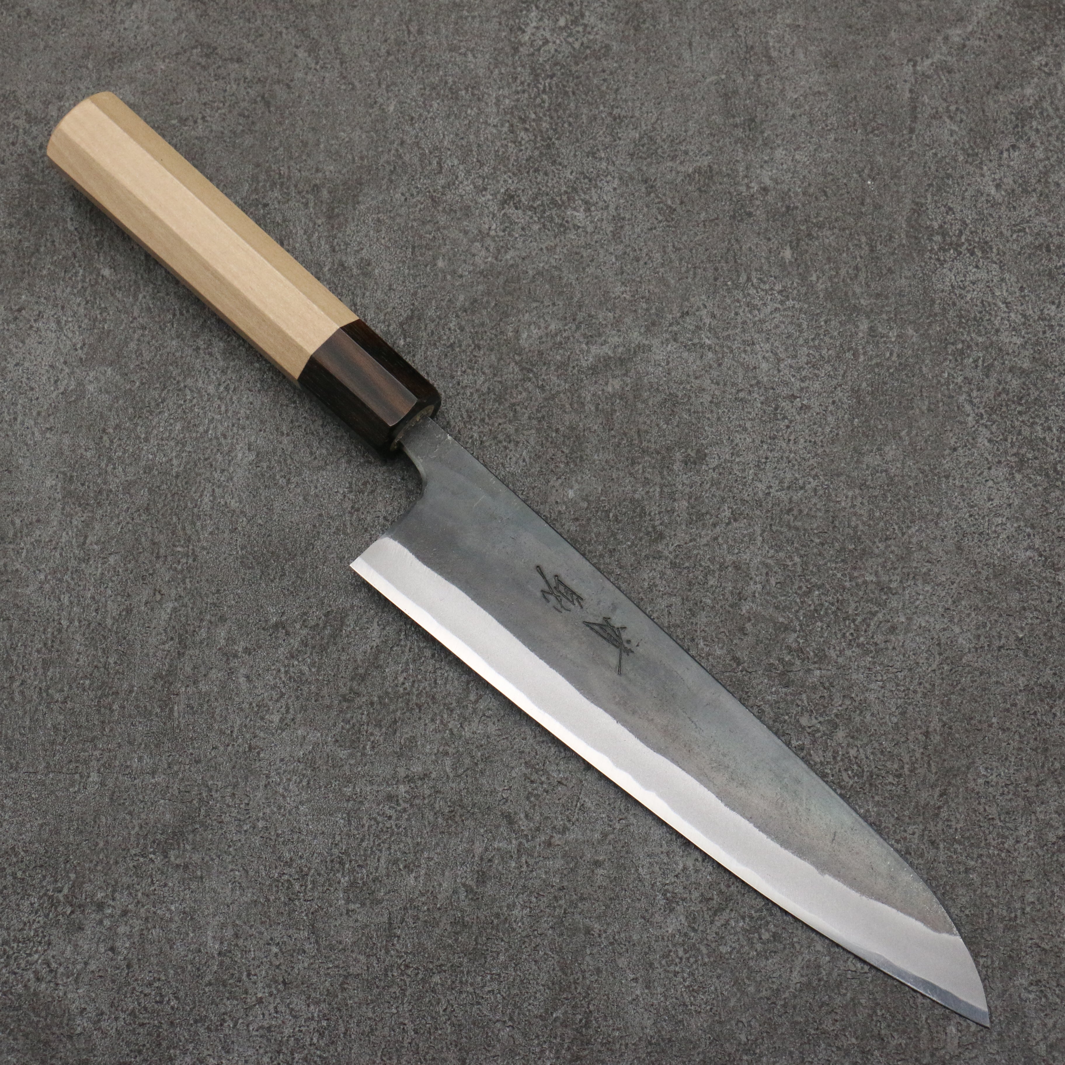 Seisuke Blue Steel No.1 Black Finished Gyuto 210mm Magnolia (Ferrule: Ebony) Handle - Seisuke Knife