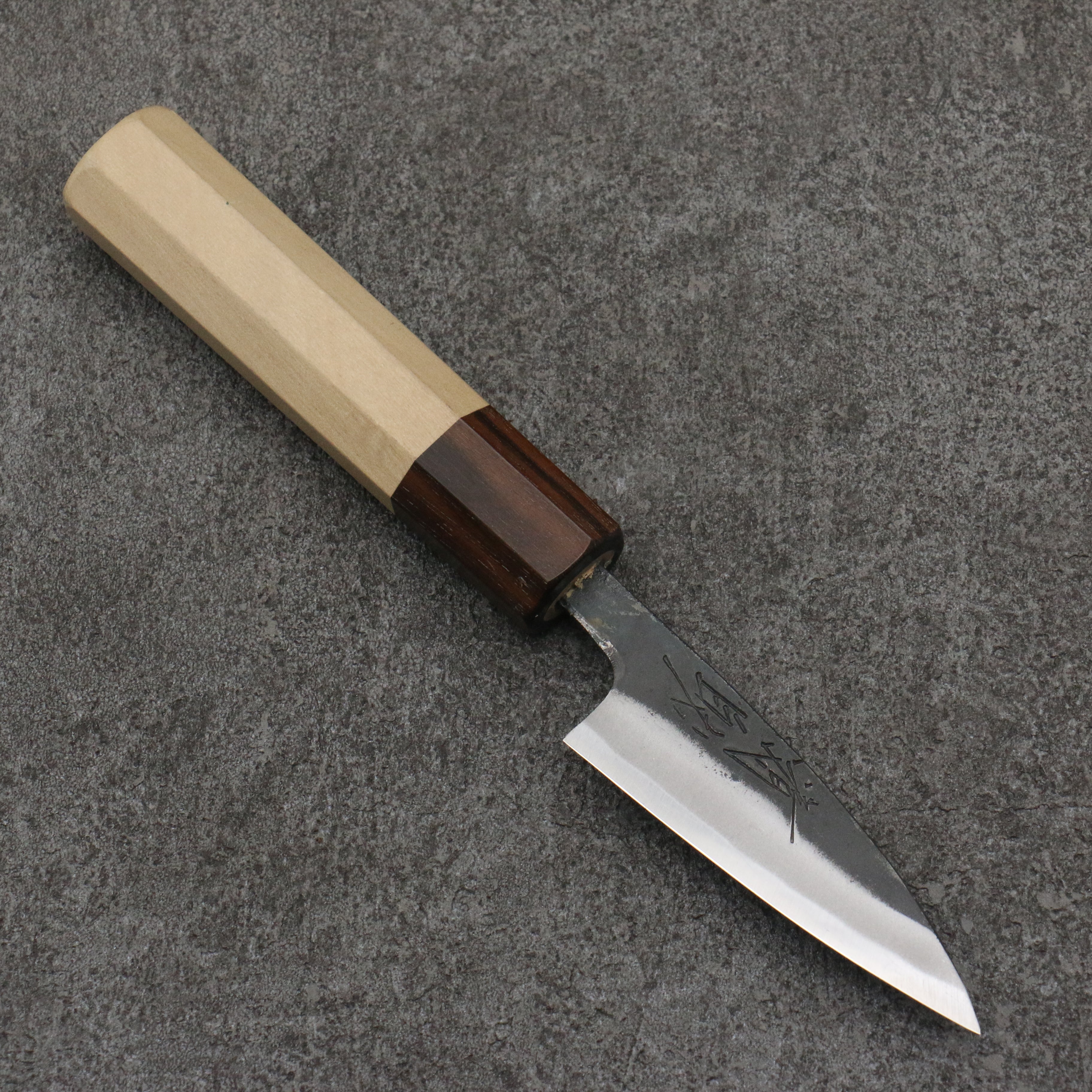Seisuke Blue Steel No.1 Black Finished Paring 75mm Magnolia & Ebony Handle - Seisuke Knife