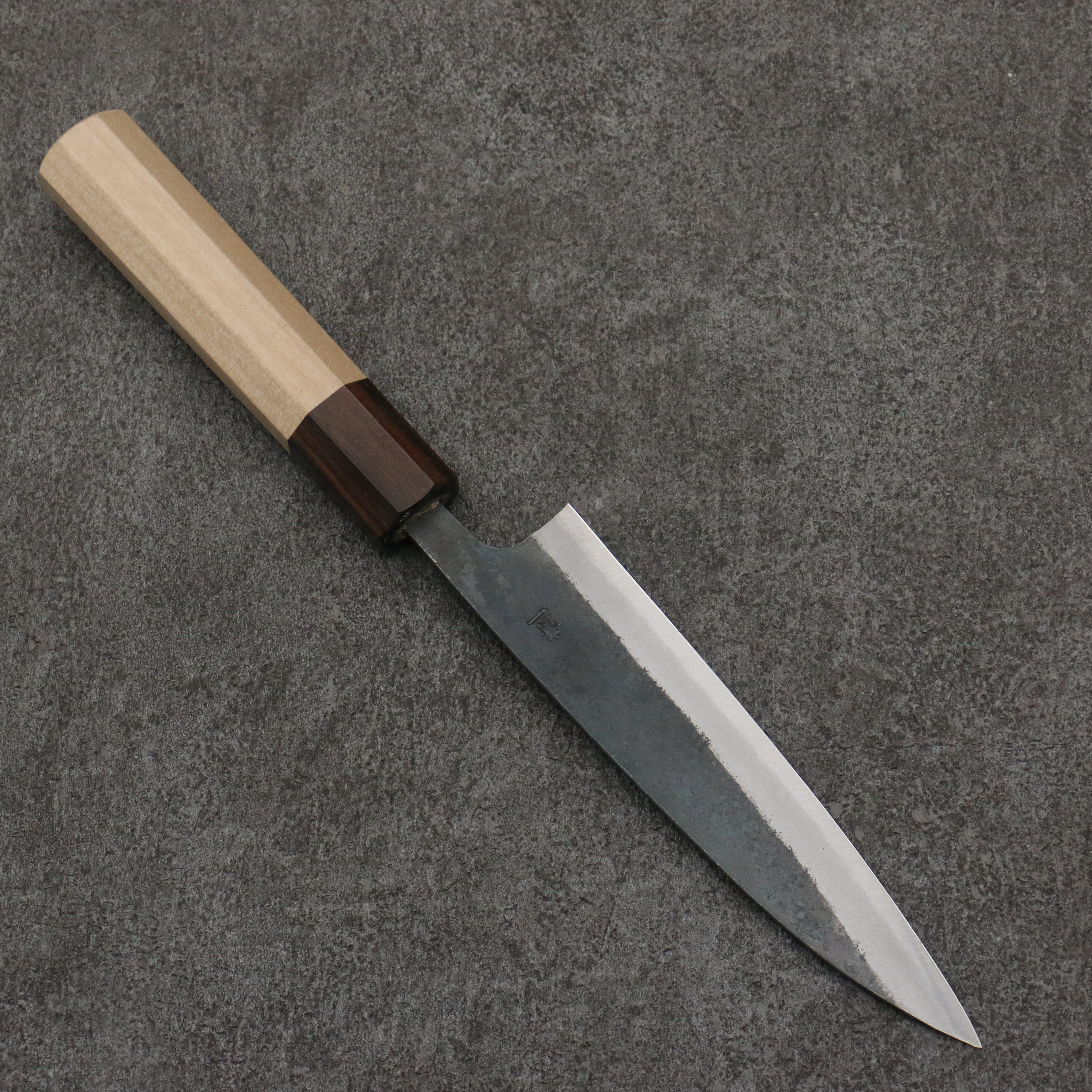 Seisuke Blue Steel No.1 Kurouchi Petty-Utility 135mm Magnolia & Ebony Wood Handle - Seisuke Knife