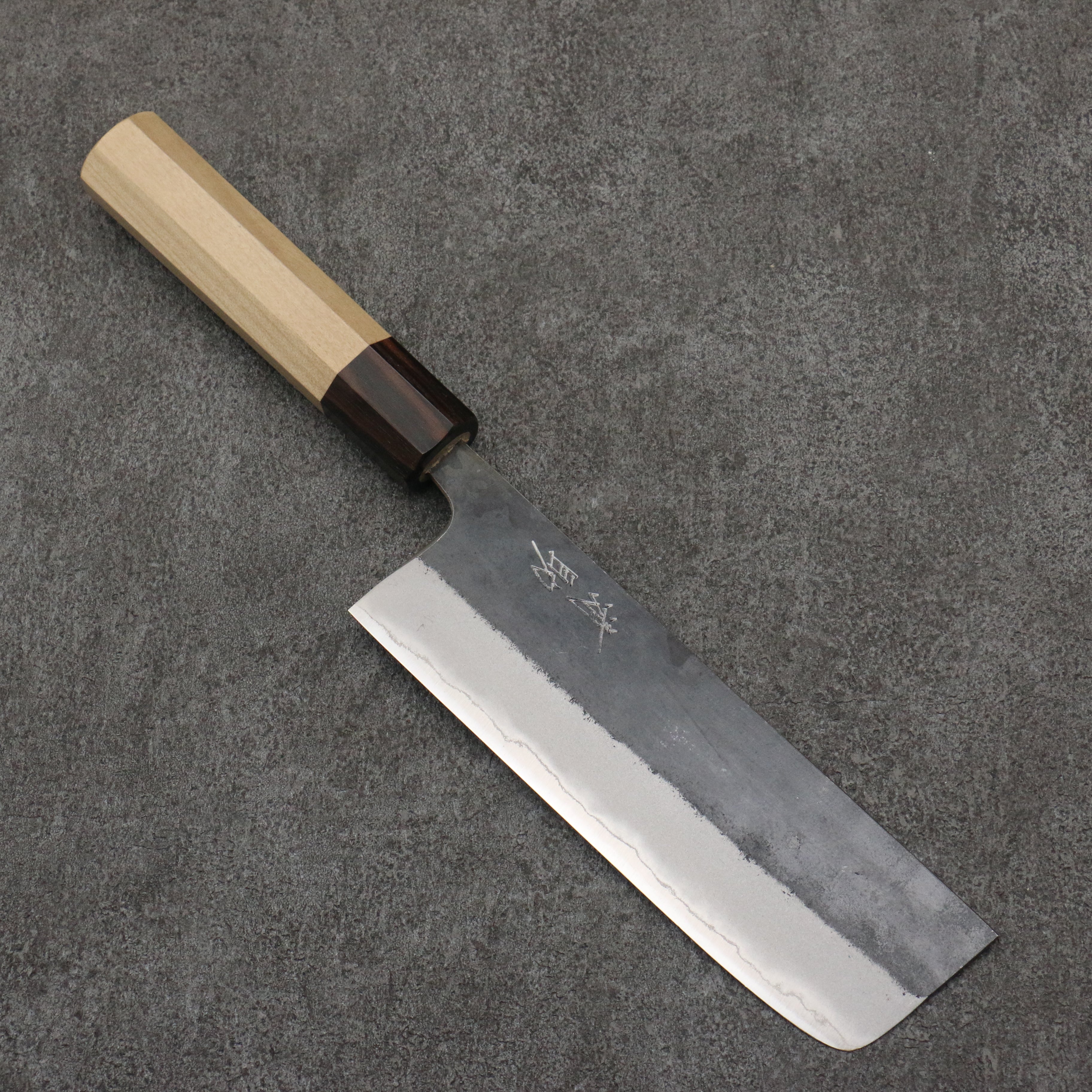 Seisuke Blue Steel No.2 Black Finished Nakiri 165mm Magnolia (Ferrule: Ebony) Handle - Seisuke Knife