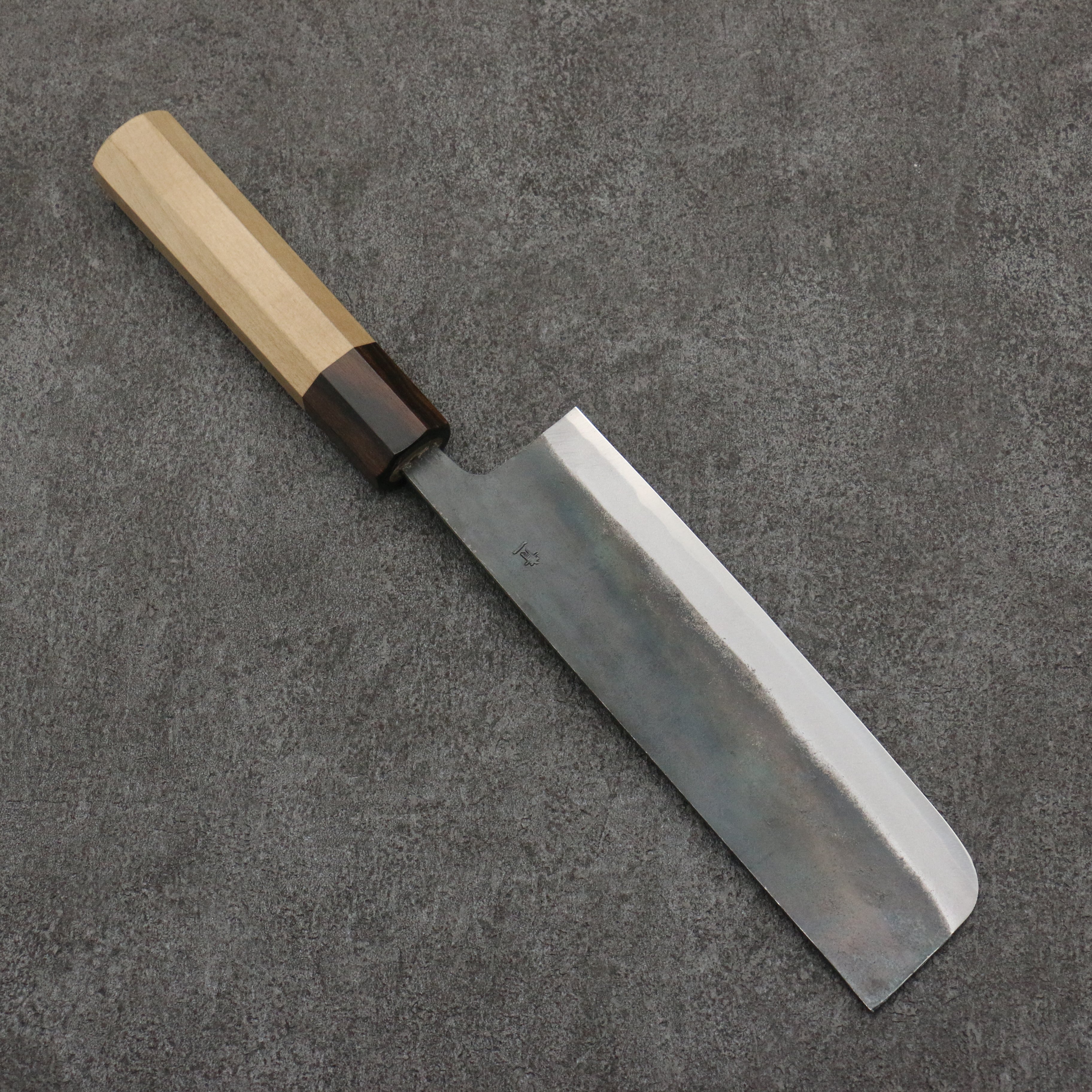 Seisuke Blue Steel No.1 Black Finished Nakiri 165mm Magnolia (Ferrule: Ebony) Handle - Seisuke Knife