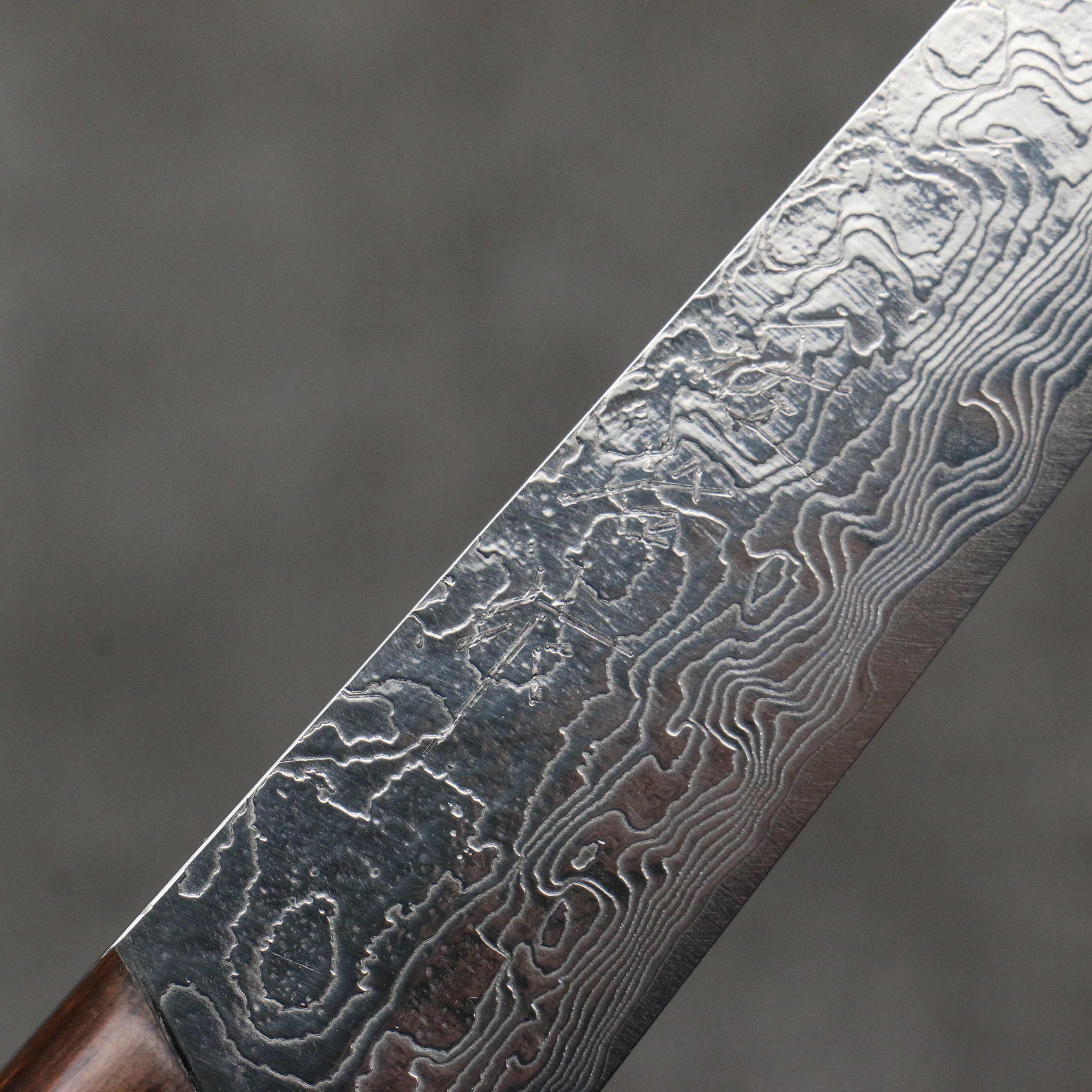 Takeshi Saji Steak Knife and Fork Set SG2 Damascus Diamond Finish 125mm Ironwood Handle - Seisuke Knife