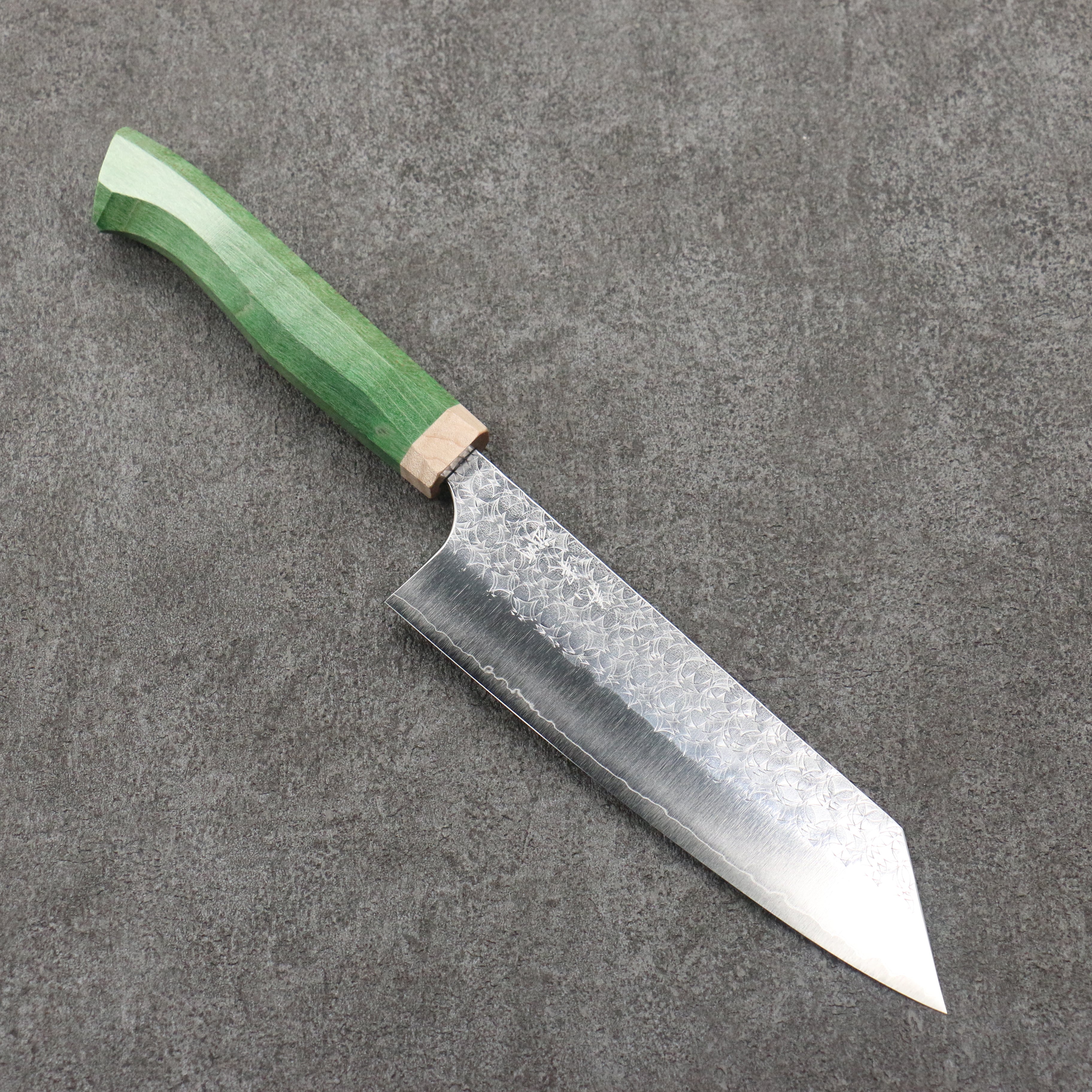 Yoshimi Kato Minamo SG2 Hammered Bunka 170mm Western style (green) Handle - Seisuke Knife