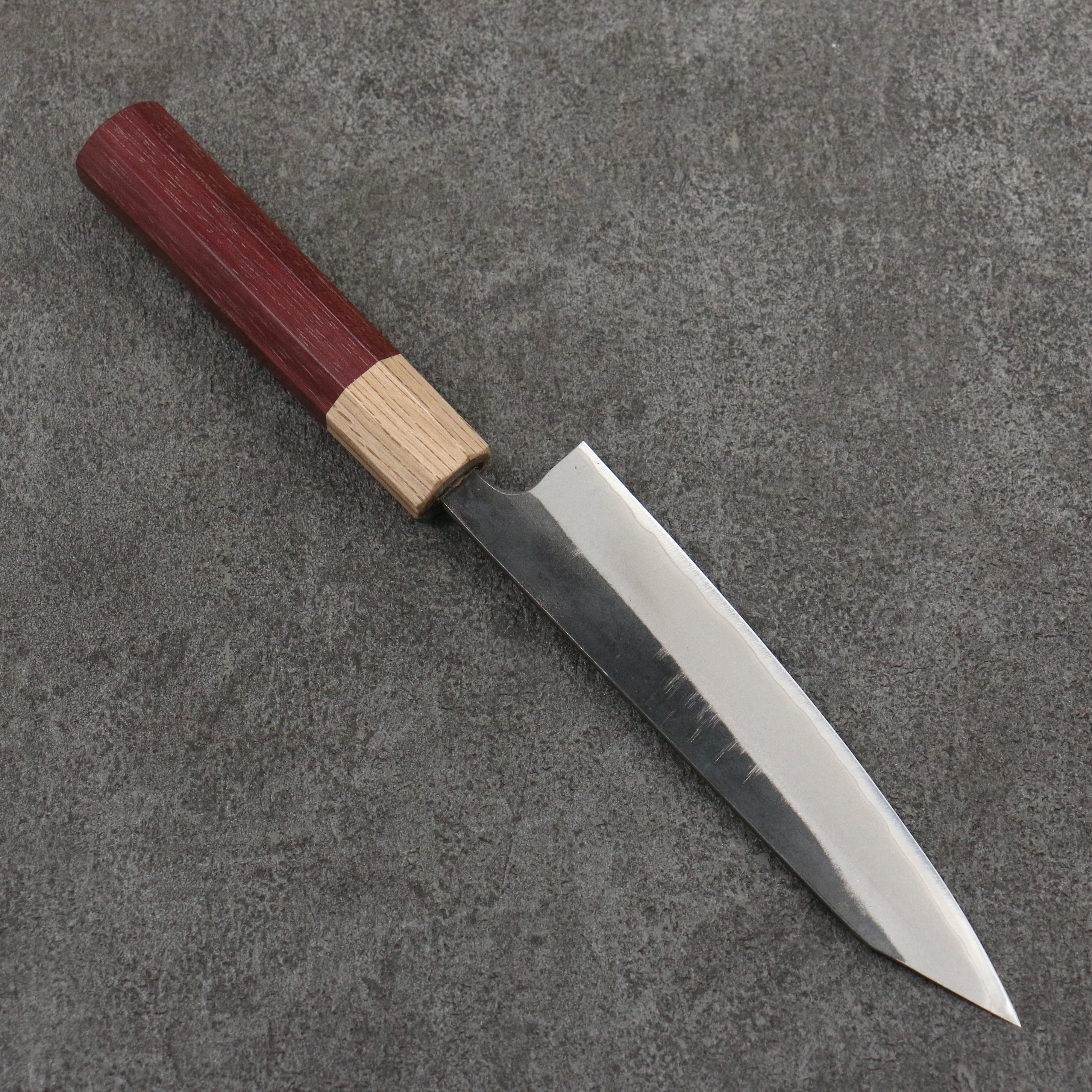 Seisuke Blue Steel No.2 Kurouchi Kiritsuke Petty-Utility 150mm Purpleheart & Oak Handle - Seisuke Knife
