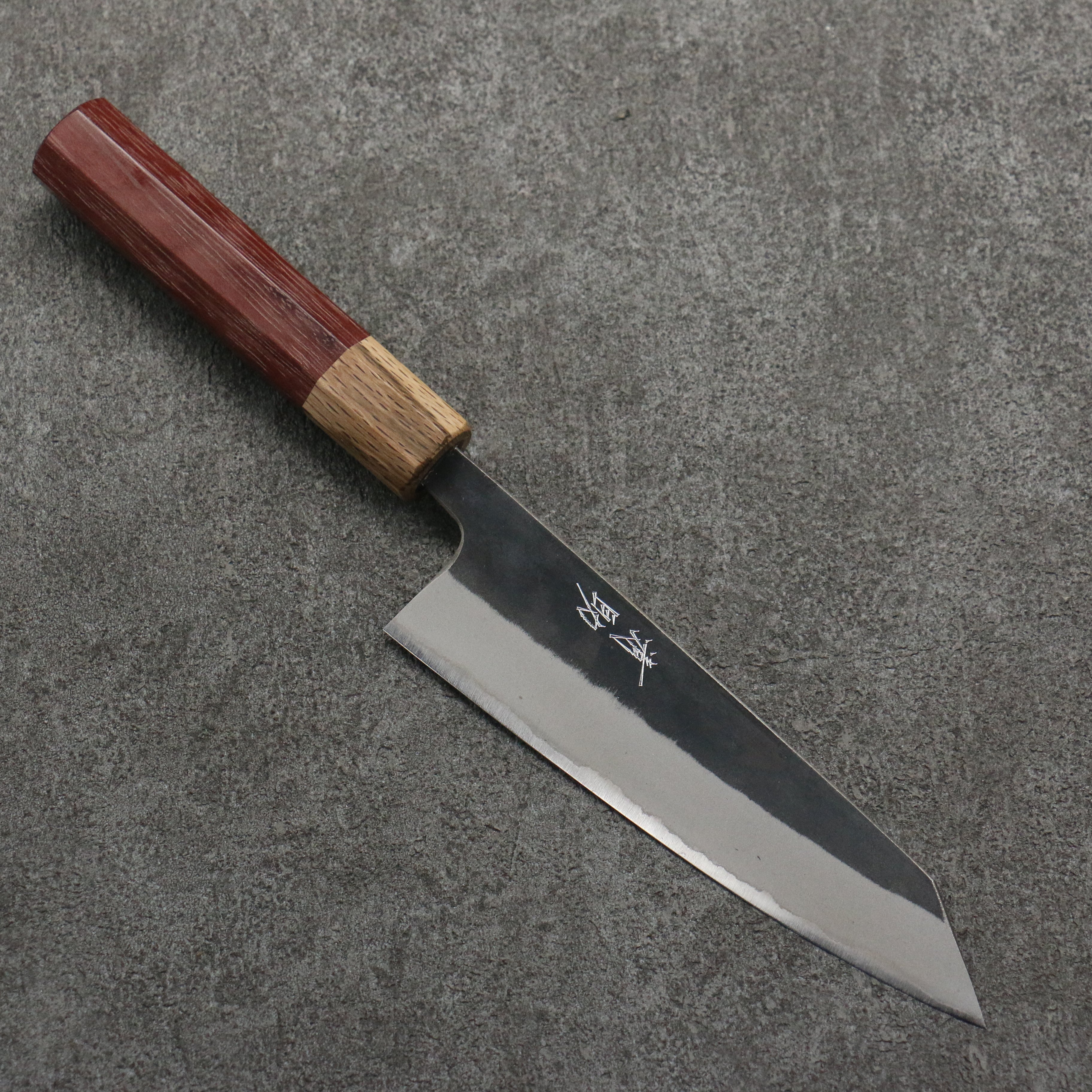 Seisuke Blue Steel No.2 Black Finished Small Bunka 150mm Purpleheart (Ferrule: Oak) Handle - Seisuke Knife