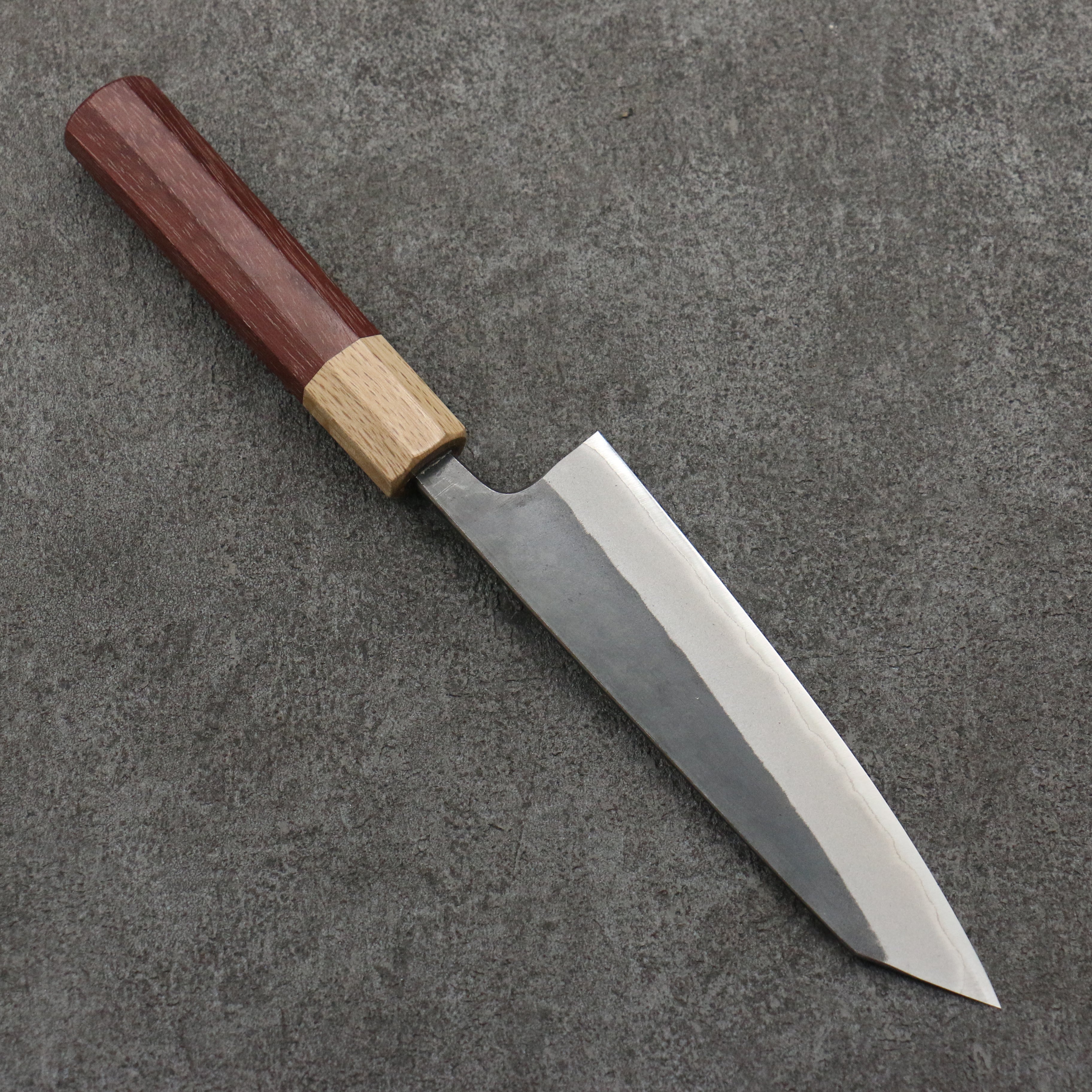 Seisuke Blue Steel No.2 Black Finished Small Bunka 150mm Purpleheart (Ferrule: Oak) Handle - Seisuke Knife