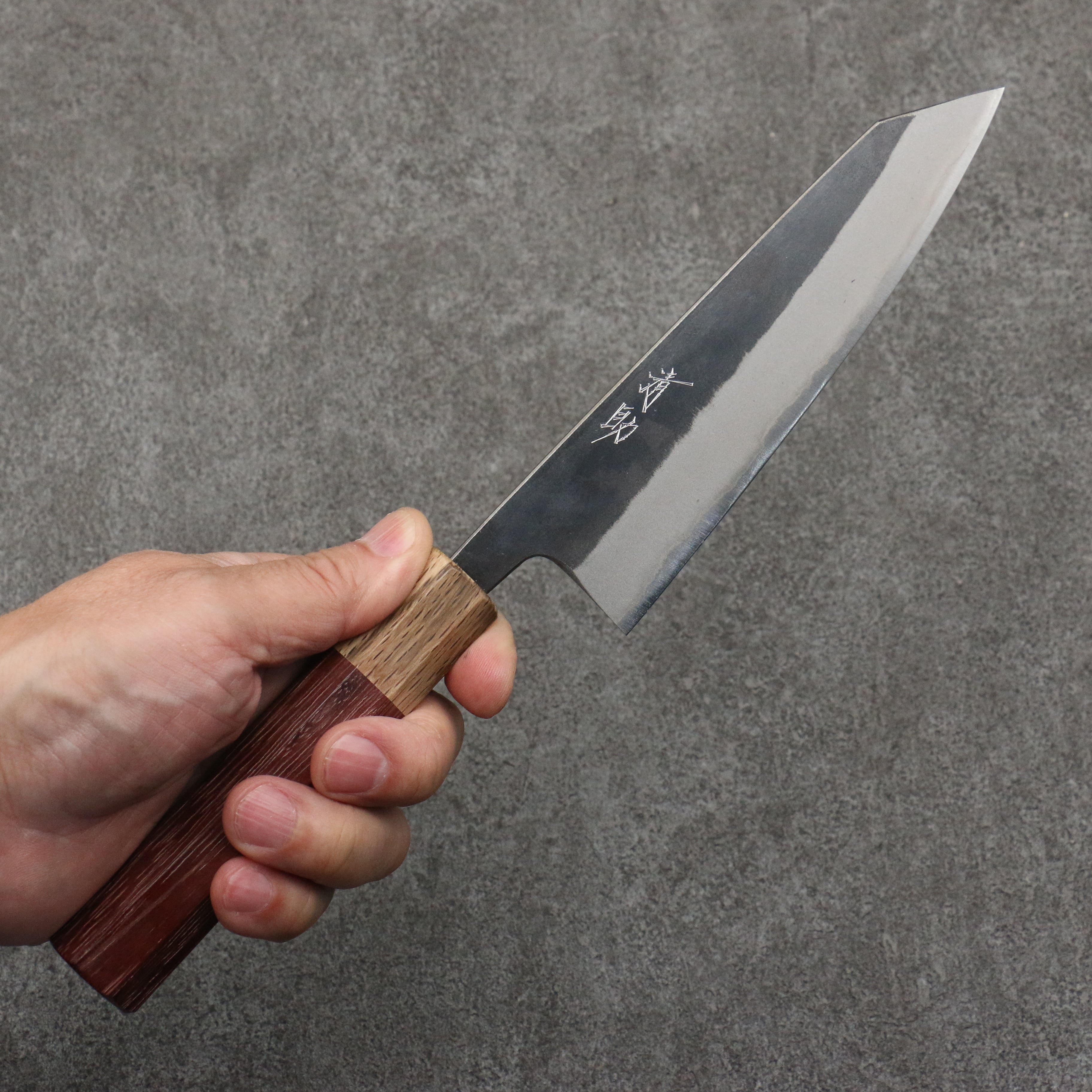 Seisuke Blue Steel No.2 Black Finished Small Bunka 150mm Purpleheart (Ferrule: Oak) Handle - Seisuke Knife