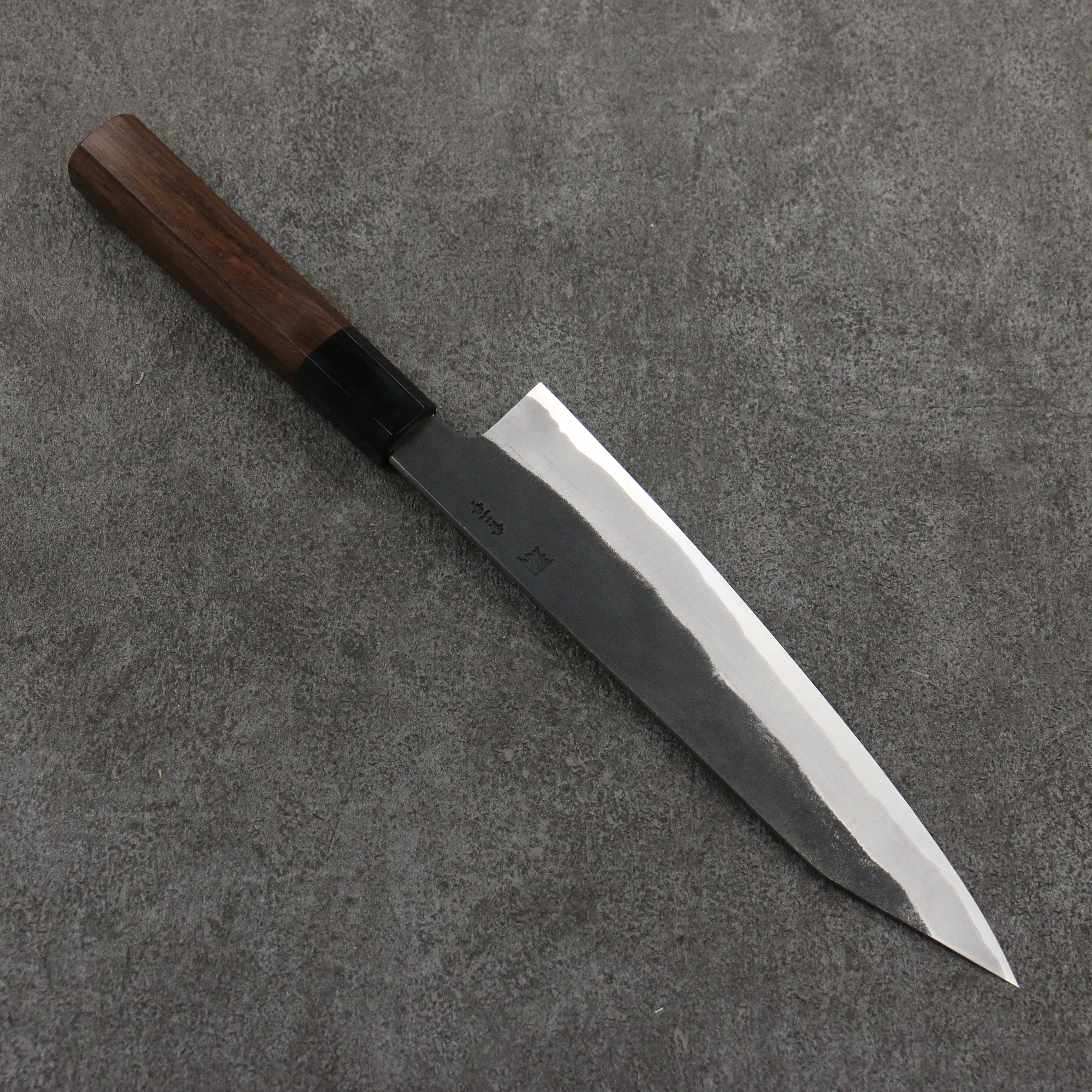Shigeki Tanaka TEKKA Blue Steel No.2 Kurouchi Kiritsuke Gyuto 210mm Walnut Handle - Seisuke Knife