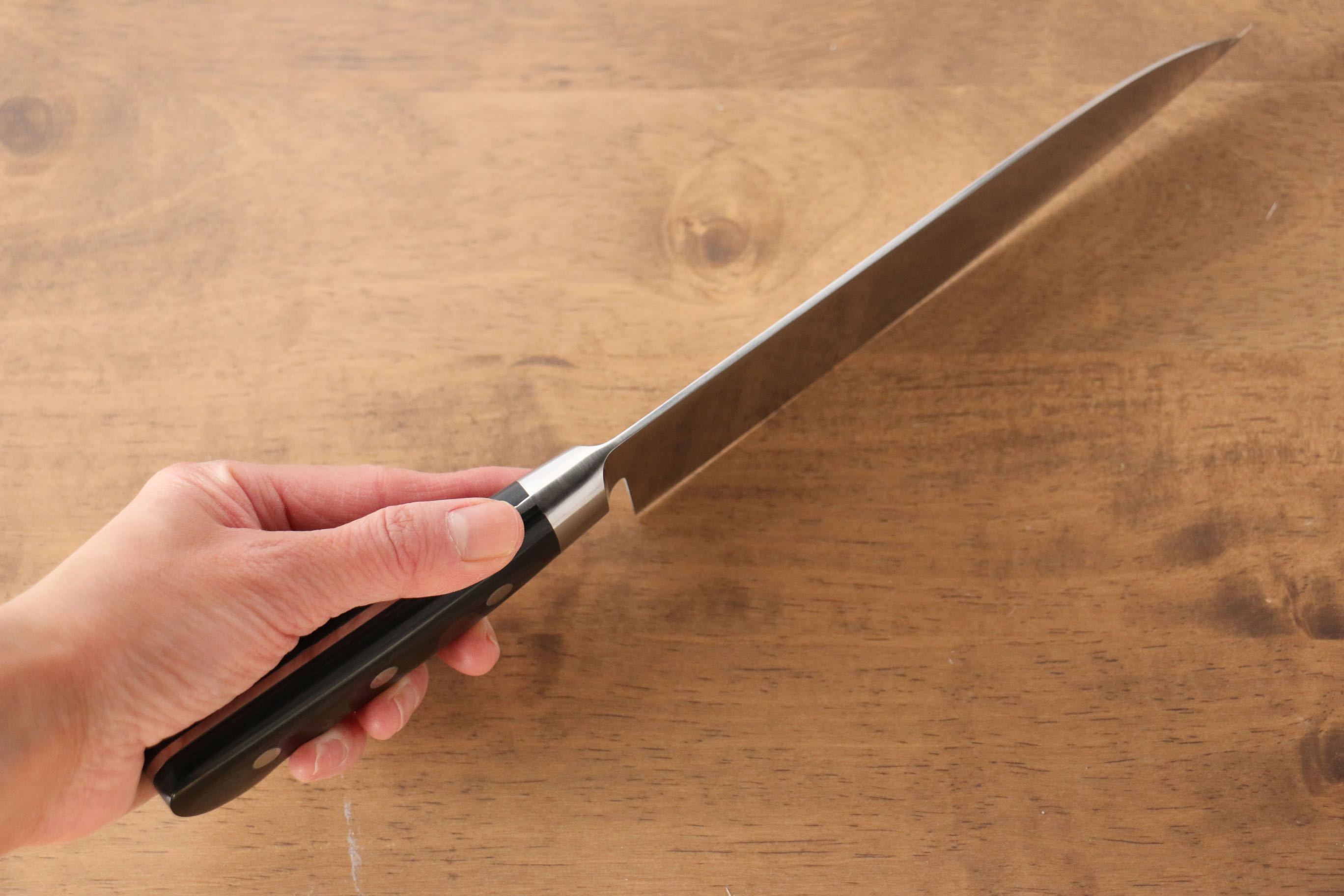 Iseya Molybdenum Santoku 180mm Black Pakkawood Handle - Seisuke Knife