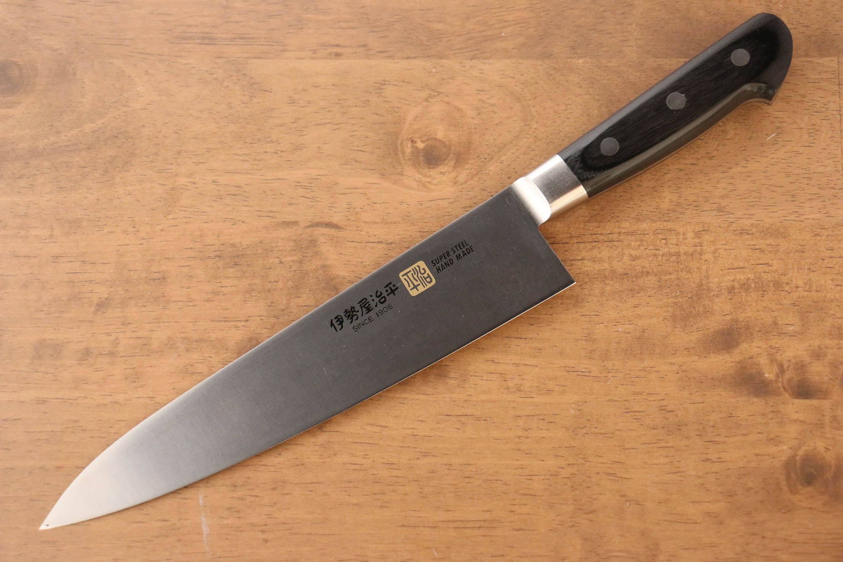 Iseya Molybdenum Gyuto 210mm Black Pakkawood Handle - Seisuke Knife