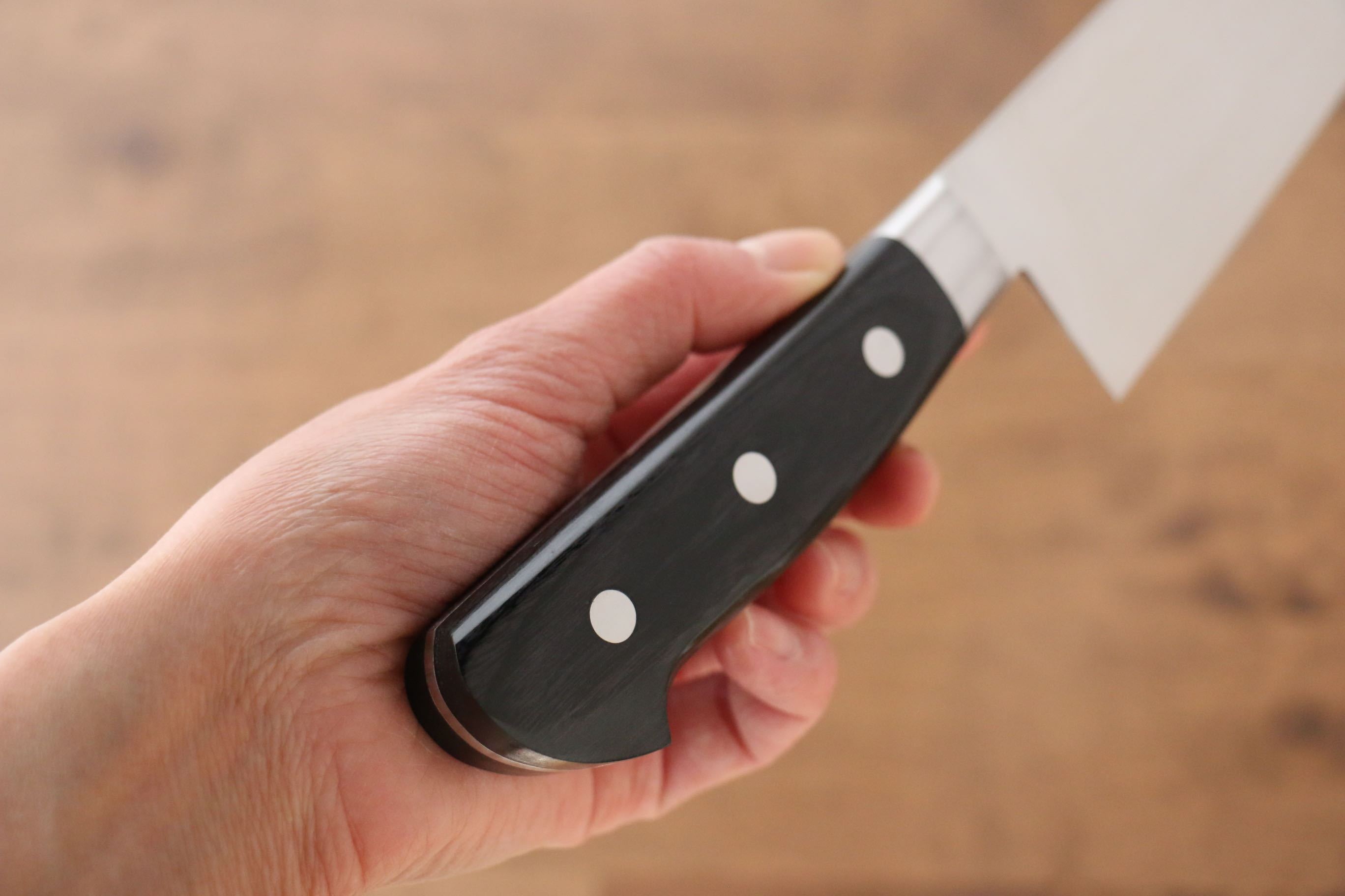 Iseya Molybdenum Gyuto 210mm Black Pakkawood Handle - Seisuke Knife