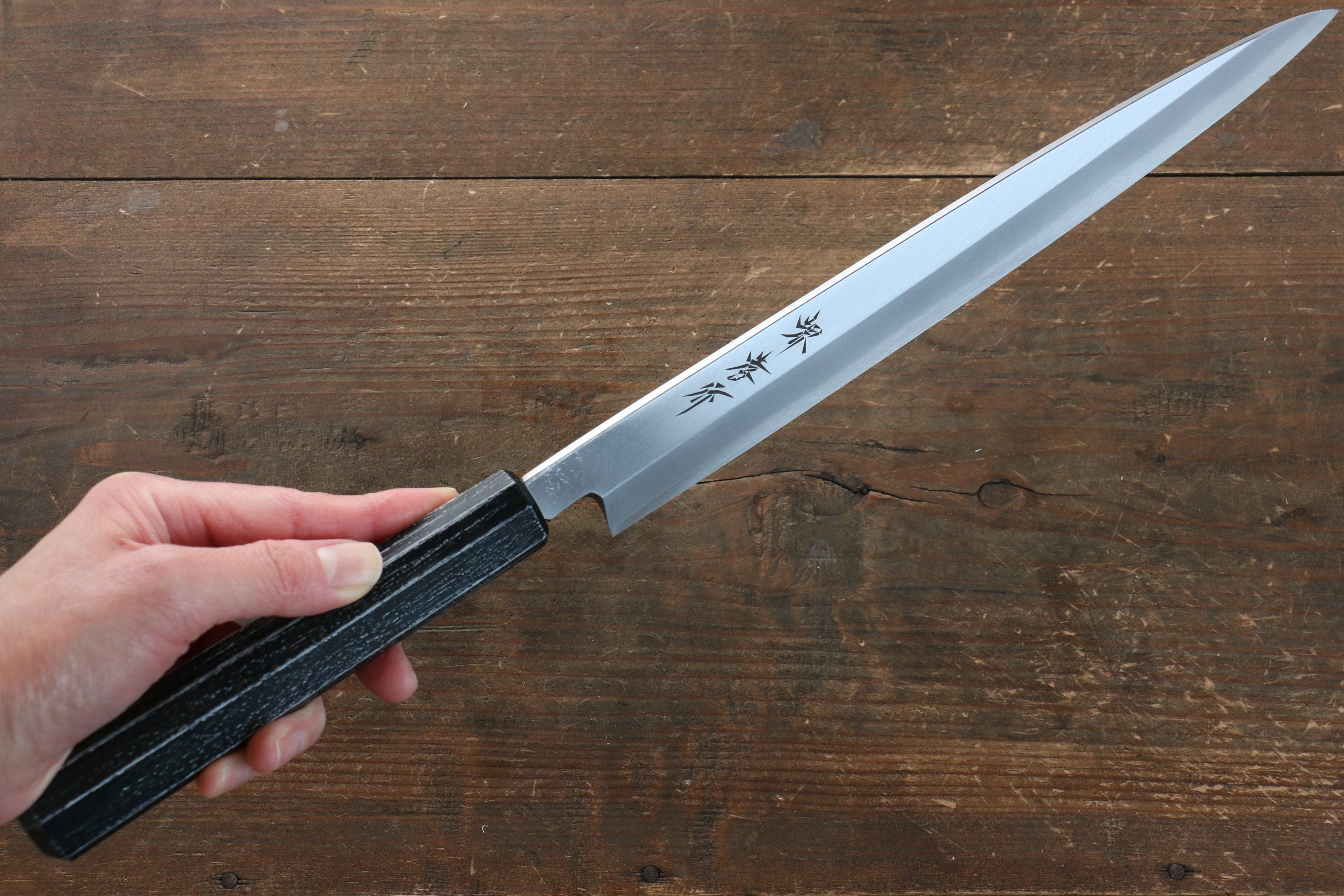 Sakai Takayuki Nanairo INOX Molybdenum Yanagiba 270mm Ebony ABS Resin Handle - Seisuke Knife