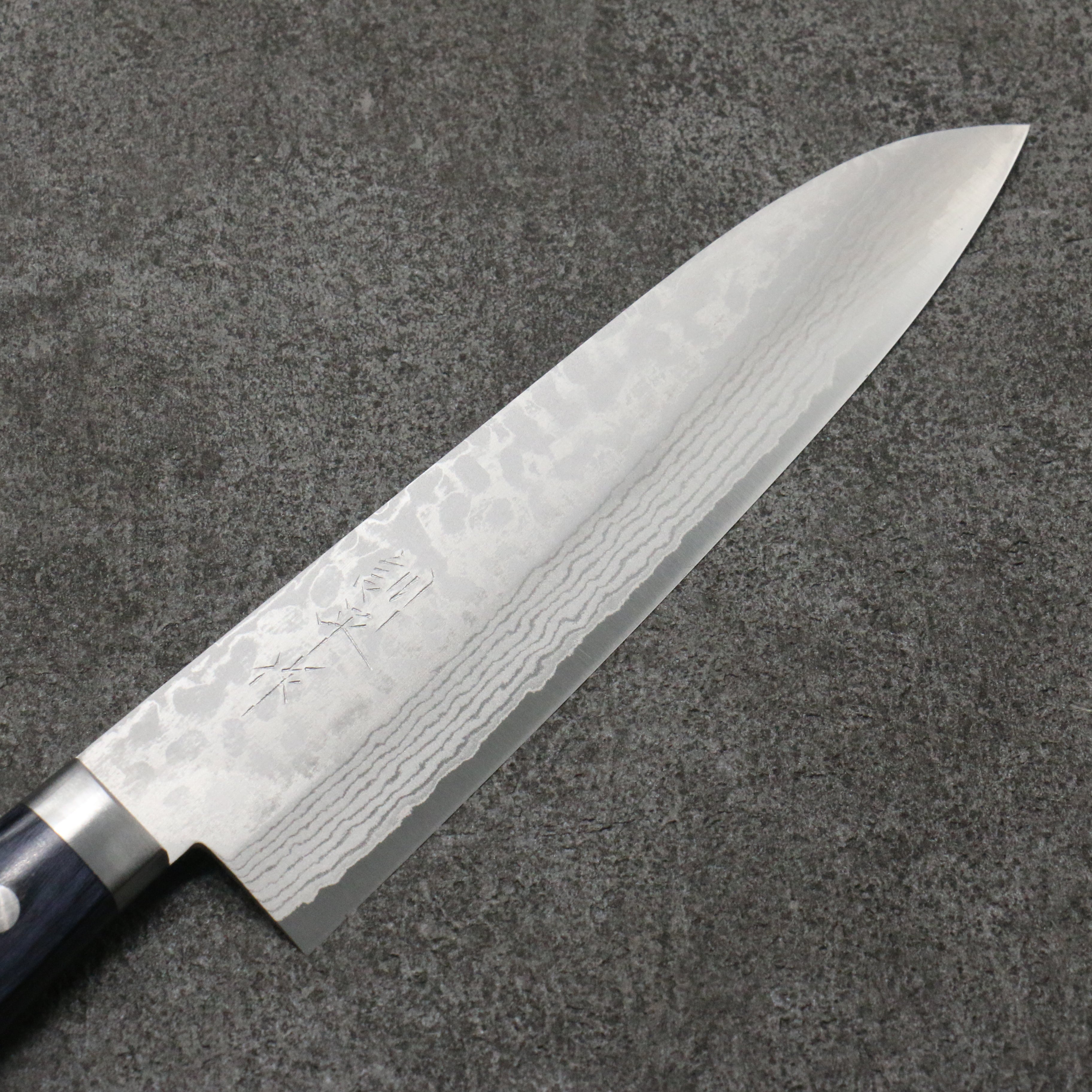 Kunihira Sairyu VG10 Damascus Gyuto 180mm Navy blue Pakka wood Handle - Seisuke Knife