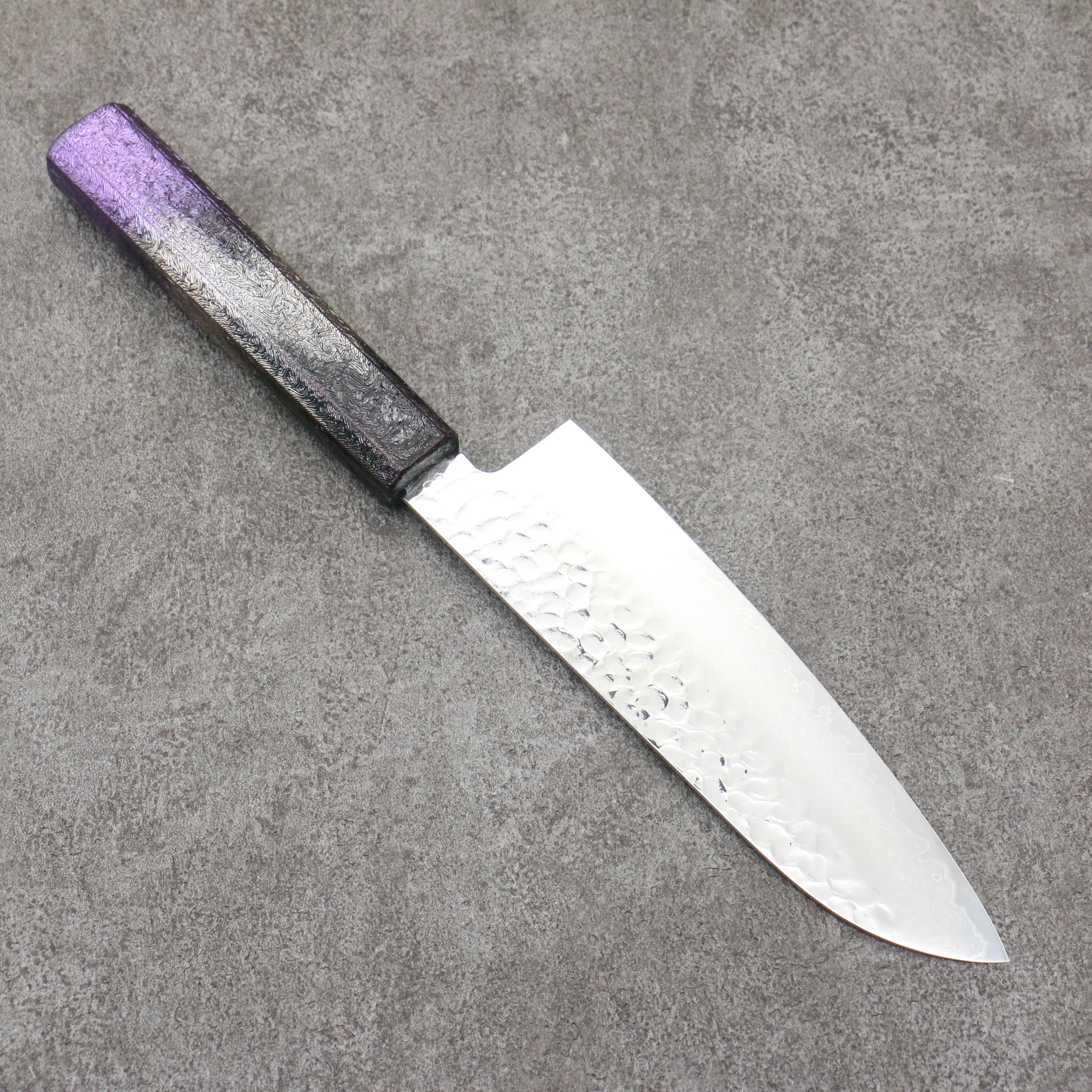 Sakai Takayuki Rinnou VG10 33 Layer Damascus Santoku170mm Purple LacqueredHandle - Seisuke Knife