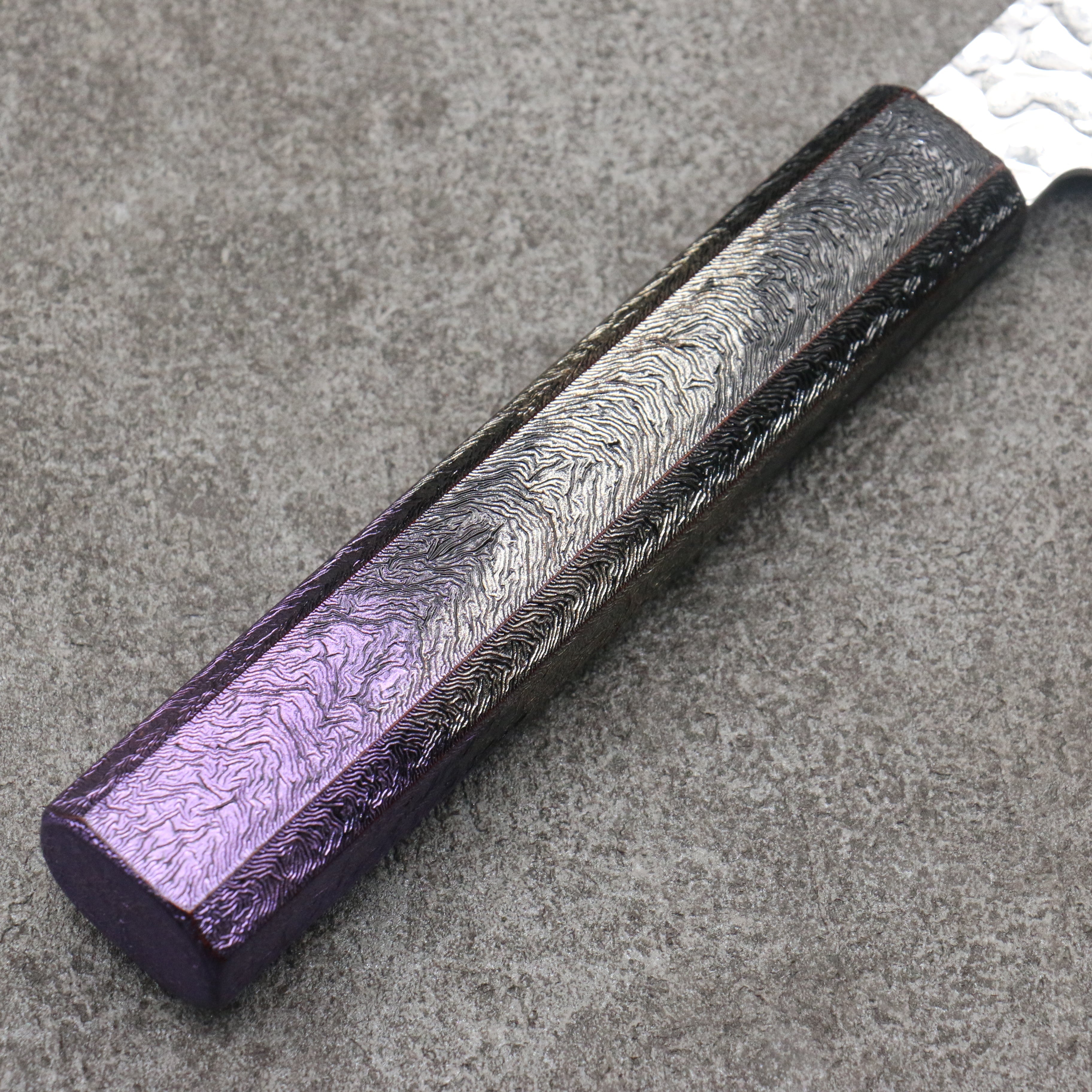 Sakai Takayuki Rinnou VG10 33 Layer Damascus Santoku170mm Purple LacqueredHandle - Seisuke Knife