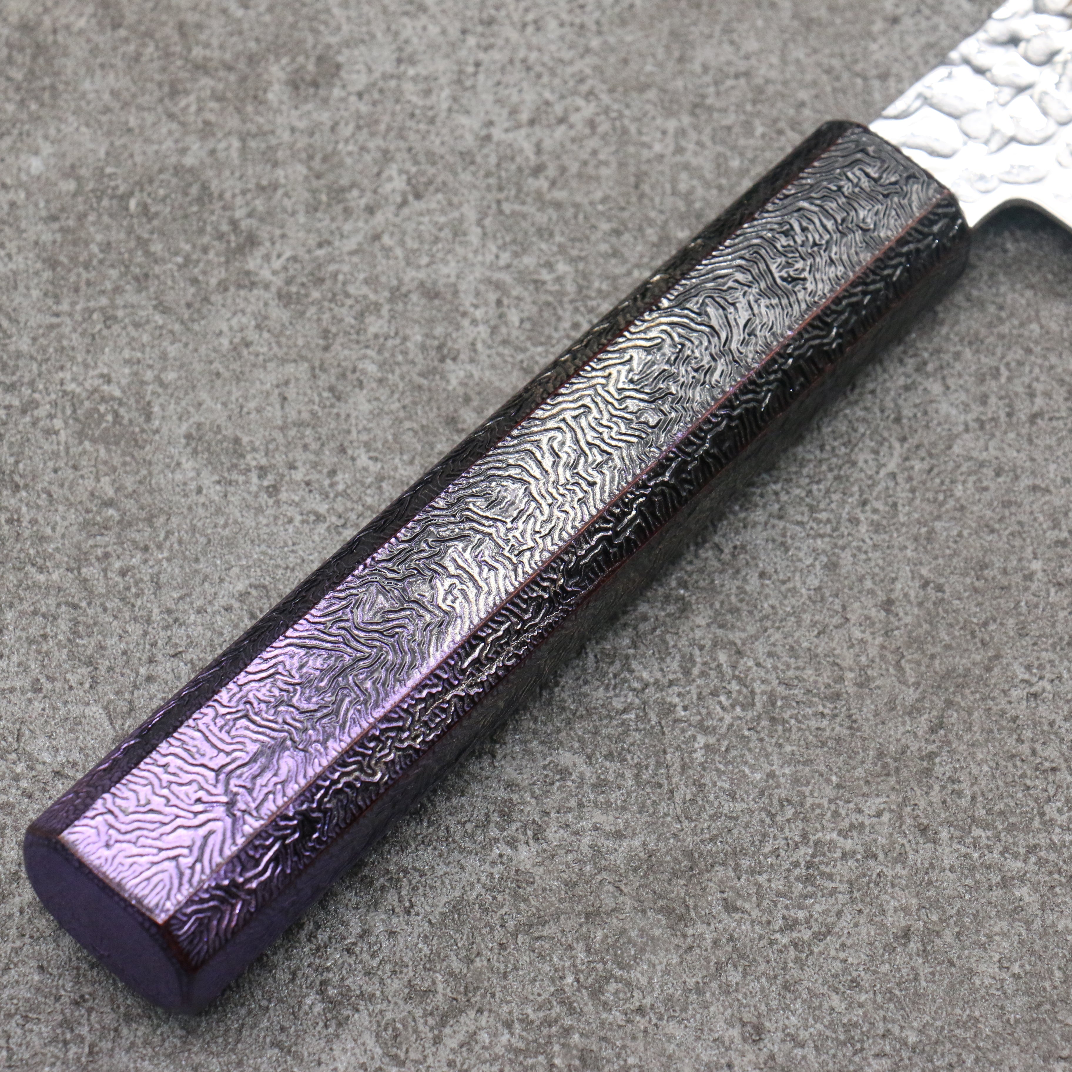 Sakai Takayuki Rinnou VG10 33 Layer Damascus Gyuto210mm Purple LacqueredHandle - Seisuke Knife