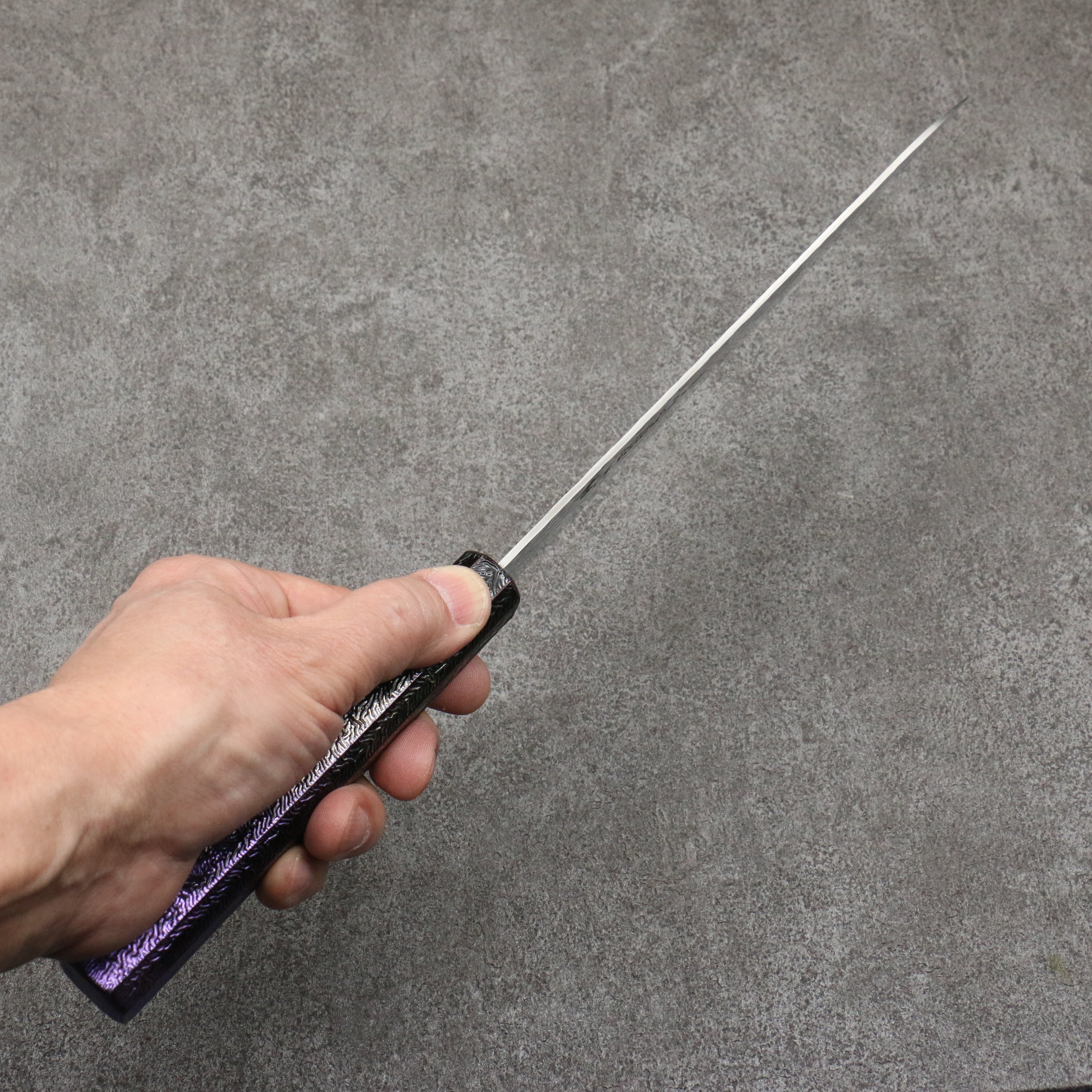 Sakai Takayuki Rinnou VG10 33 Layer Damascus Gyuto210mm Purple LacqueredHandle - Seisuke Knife