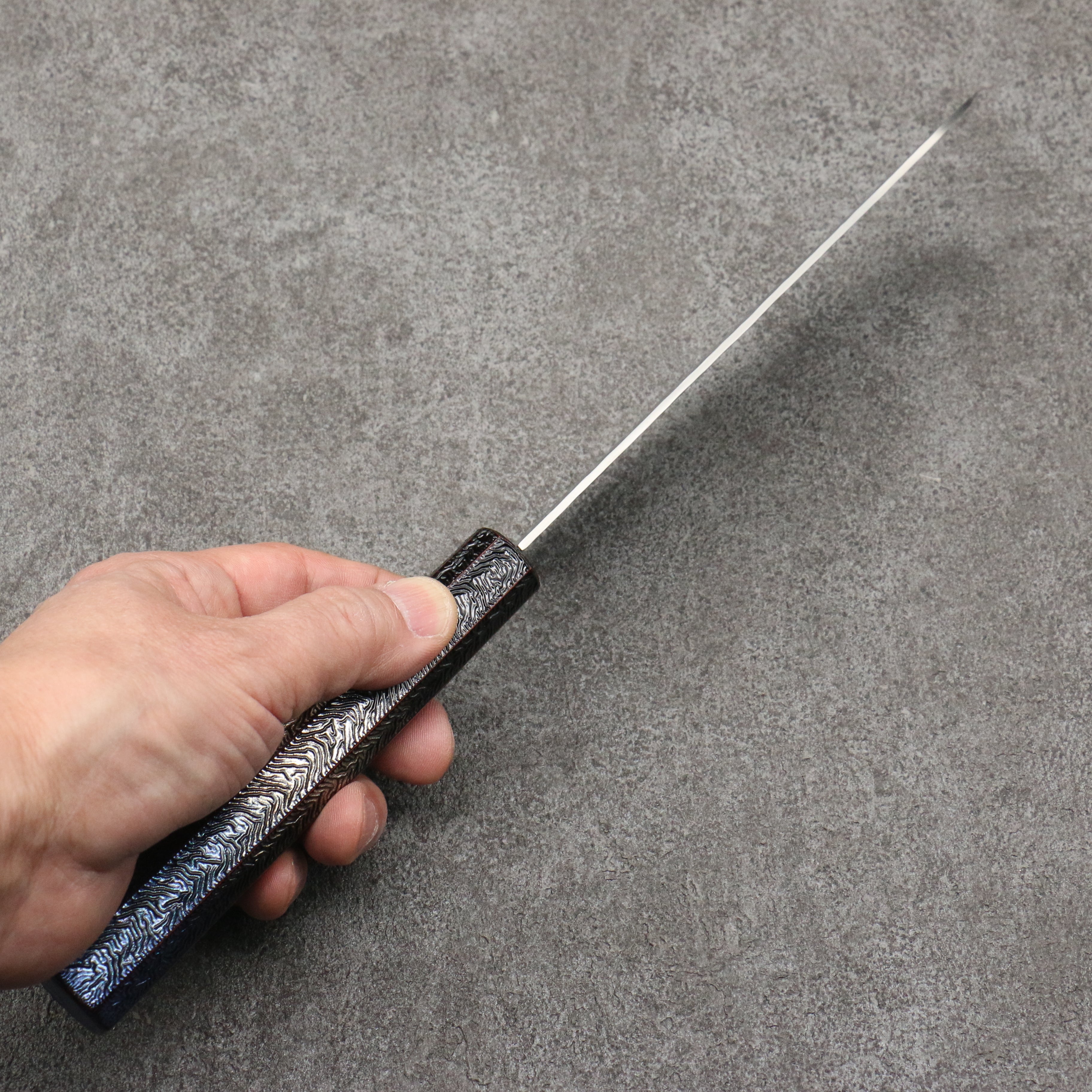 Sakai Takayuki Rinnou VG10 33 Layer Damascus Santoku170mm Blue Lacquered Handle - Seisuke Knife