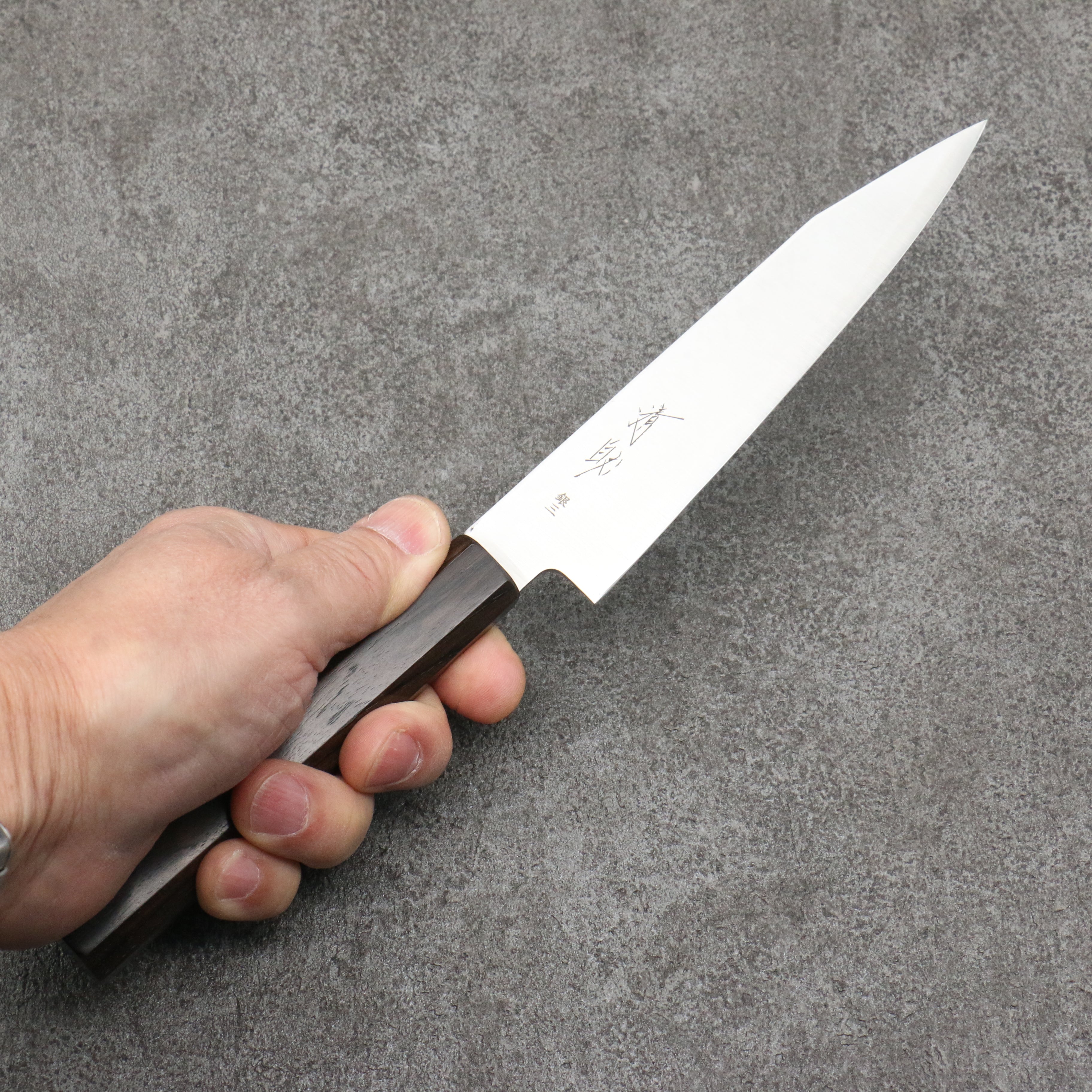 Seisuke Silver Steel No.3 Kiritsuke Petty-Utility 150mm Ebony Wood Handle - Seisuke Knife