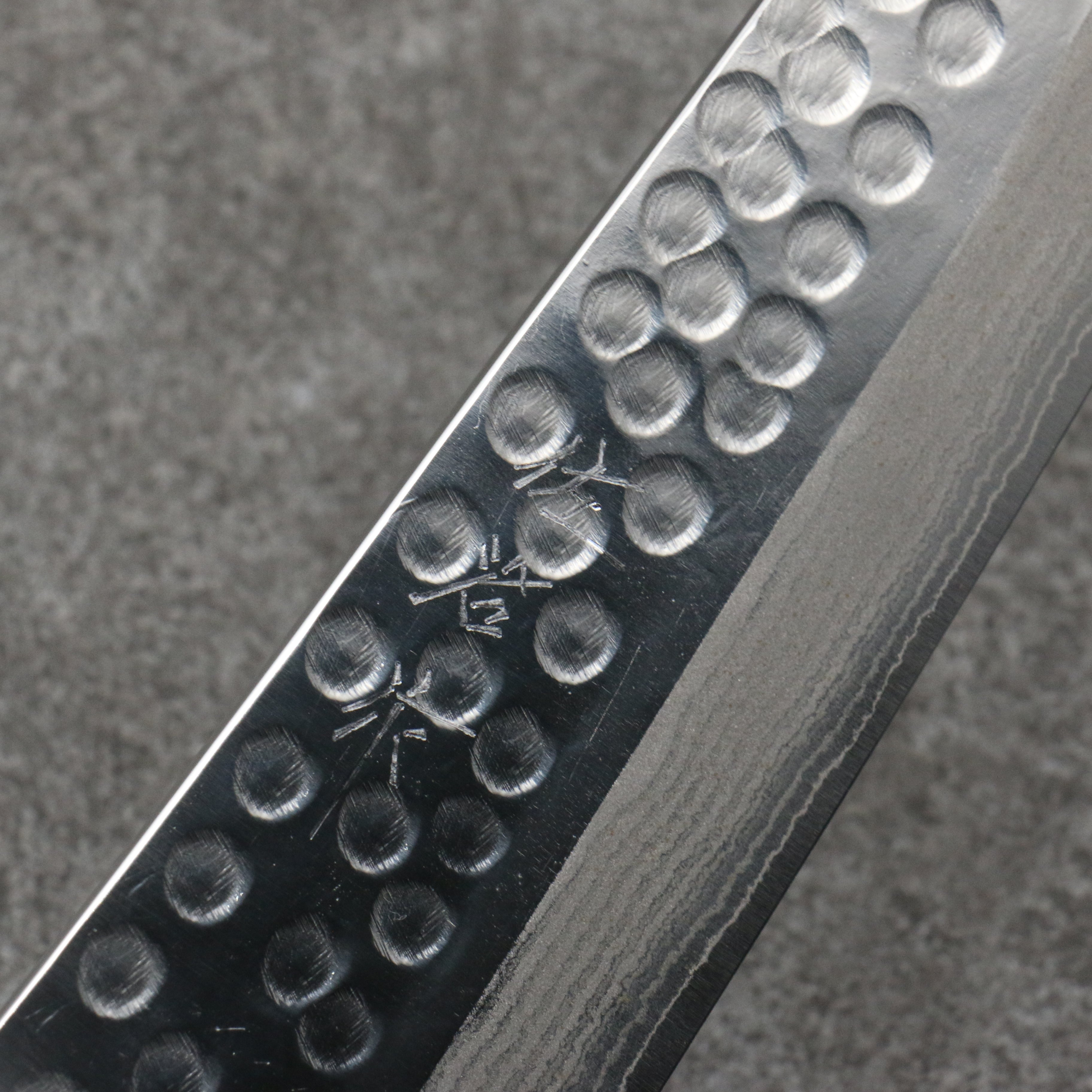 Takeshi Saji SRS13 Hammered Damascus Kiritsuke Gyuto180mm White Corian Handle - Seisuke Knife