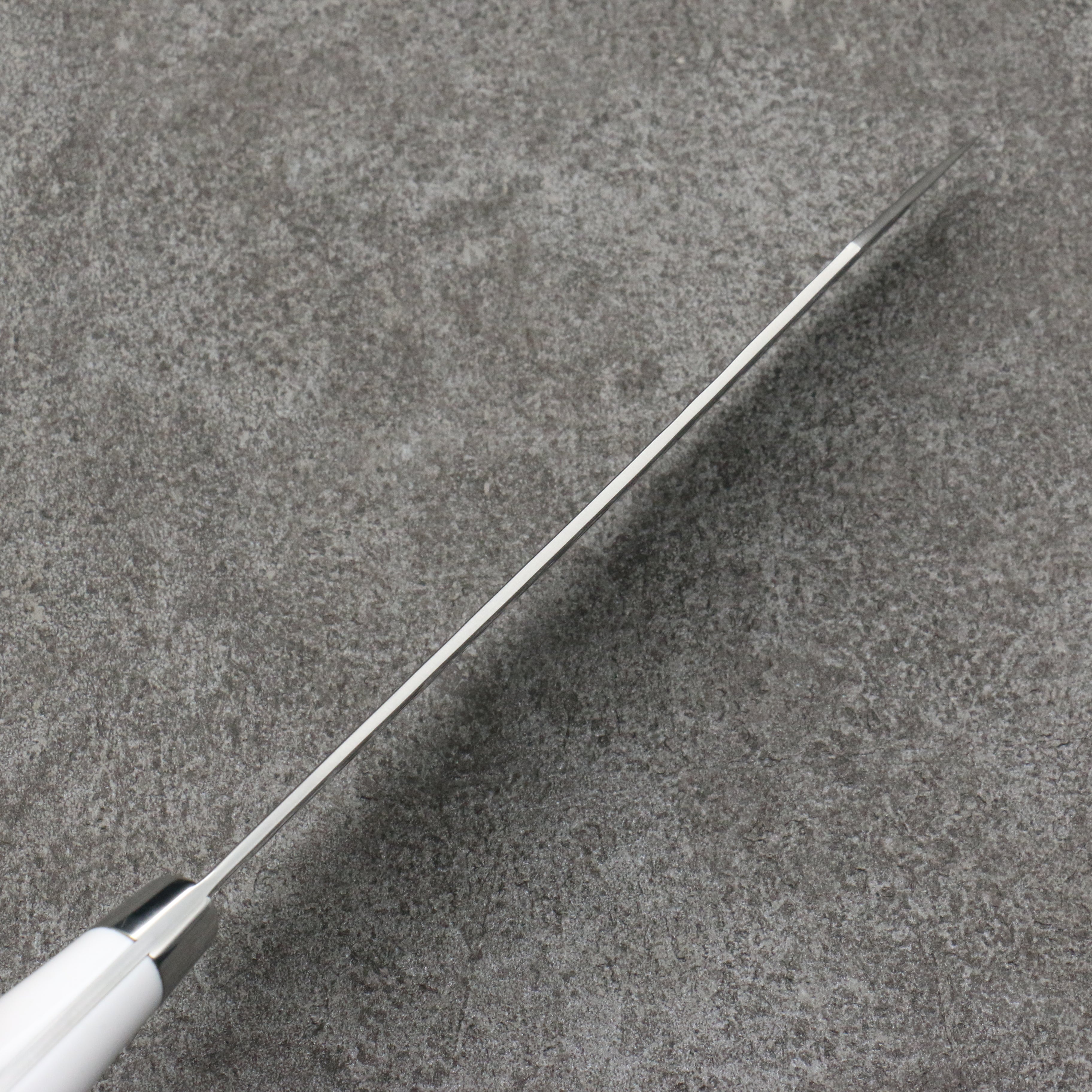 Takeshi Saji SRS13 Hammered Damascus Kiritsuke Gyuto180mm White Corian Handle - Seisuke Knife