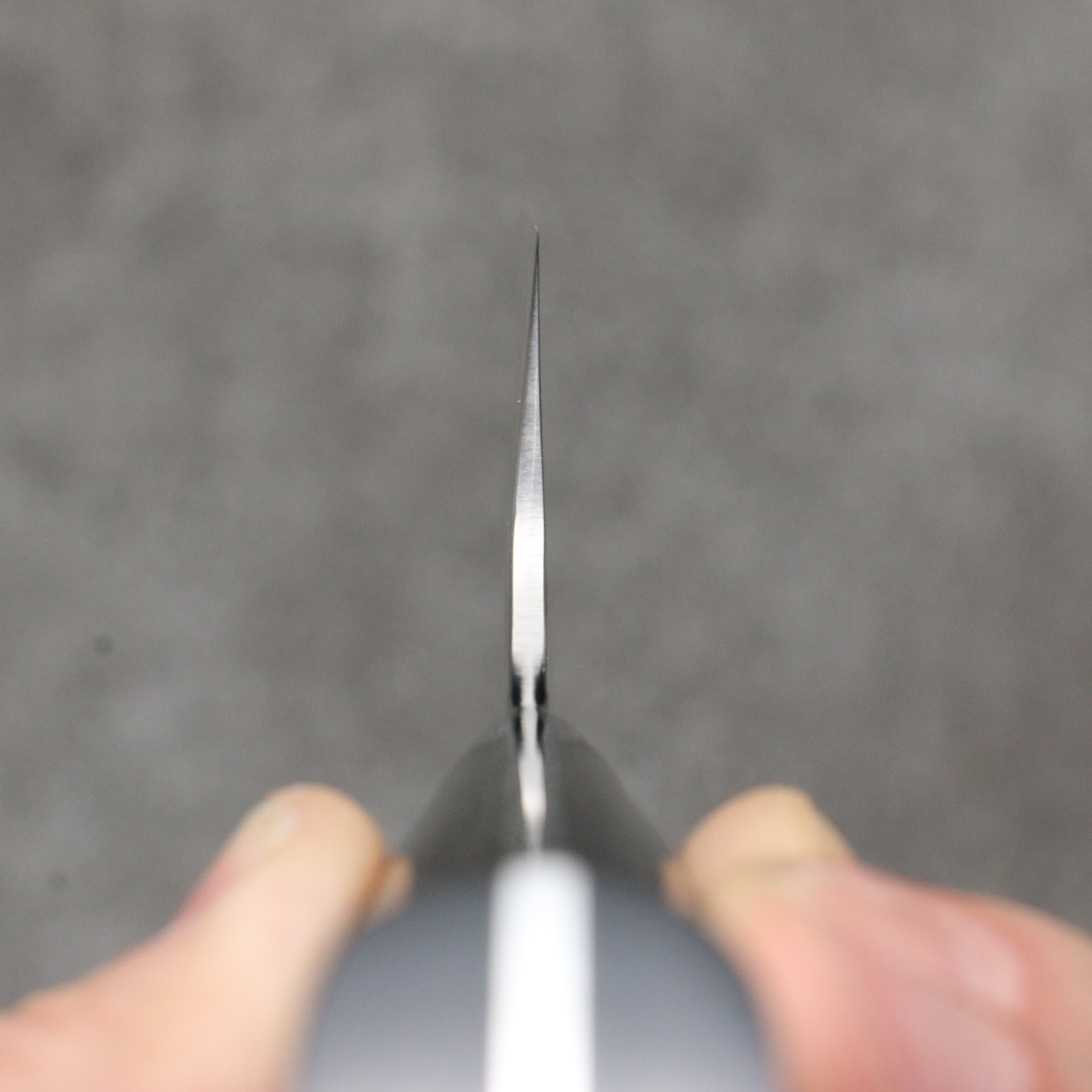 Takeshi Saji VG10 Hammered Damascus Cross Santoku180mm Micarta (Cloud) Handle - Seisuke Knife