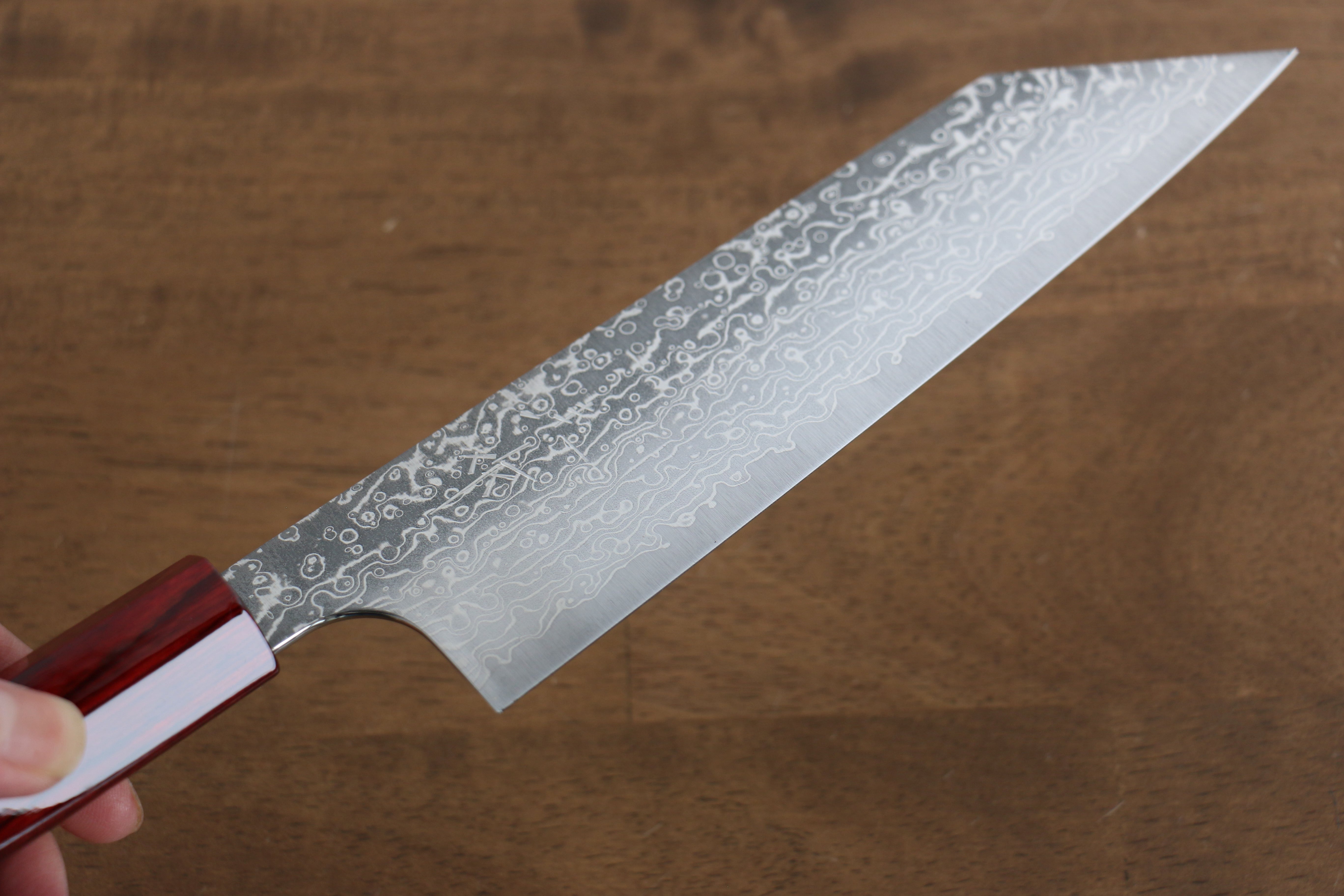 Kei Kobayashi SG2 Damascus Bunka 170mm Red Lacquered Handle - Seisuke Knife