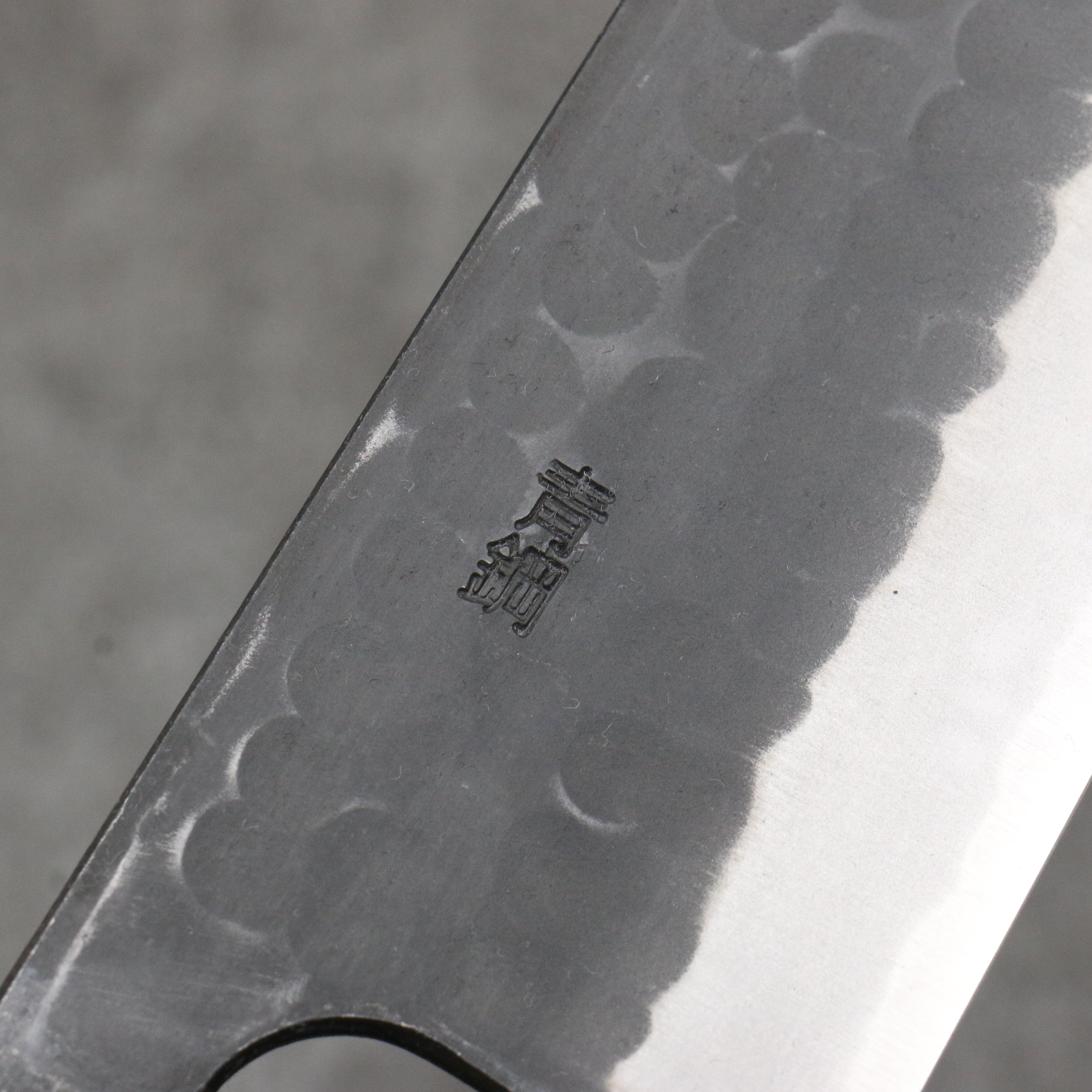 Nao Yamamoto Blue Steel Kurouchi Santoku170mm Shitan (ferrule: Black Pakka wood) Handle - Seisuke Knife