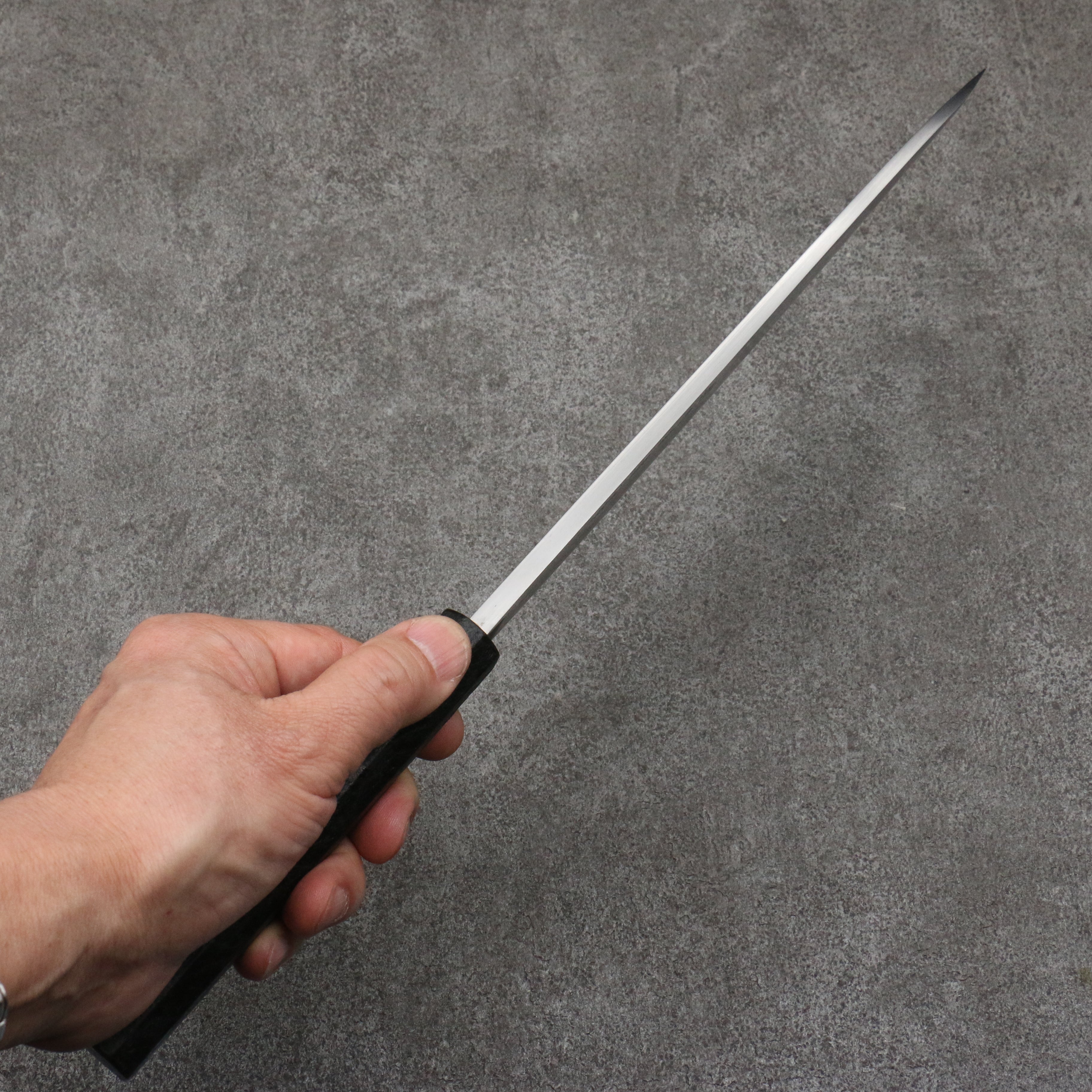 Hideo Kitaoka White Steel No.2 Damascus Mioroshi Deba240mm Black Washi Wrapped Handle - Seisuke Knife