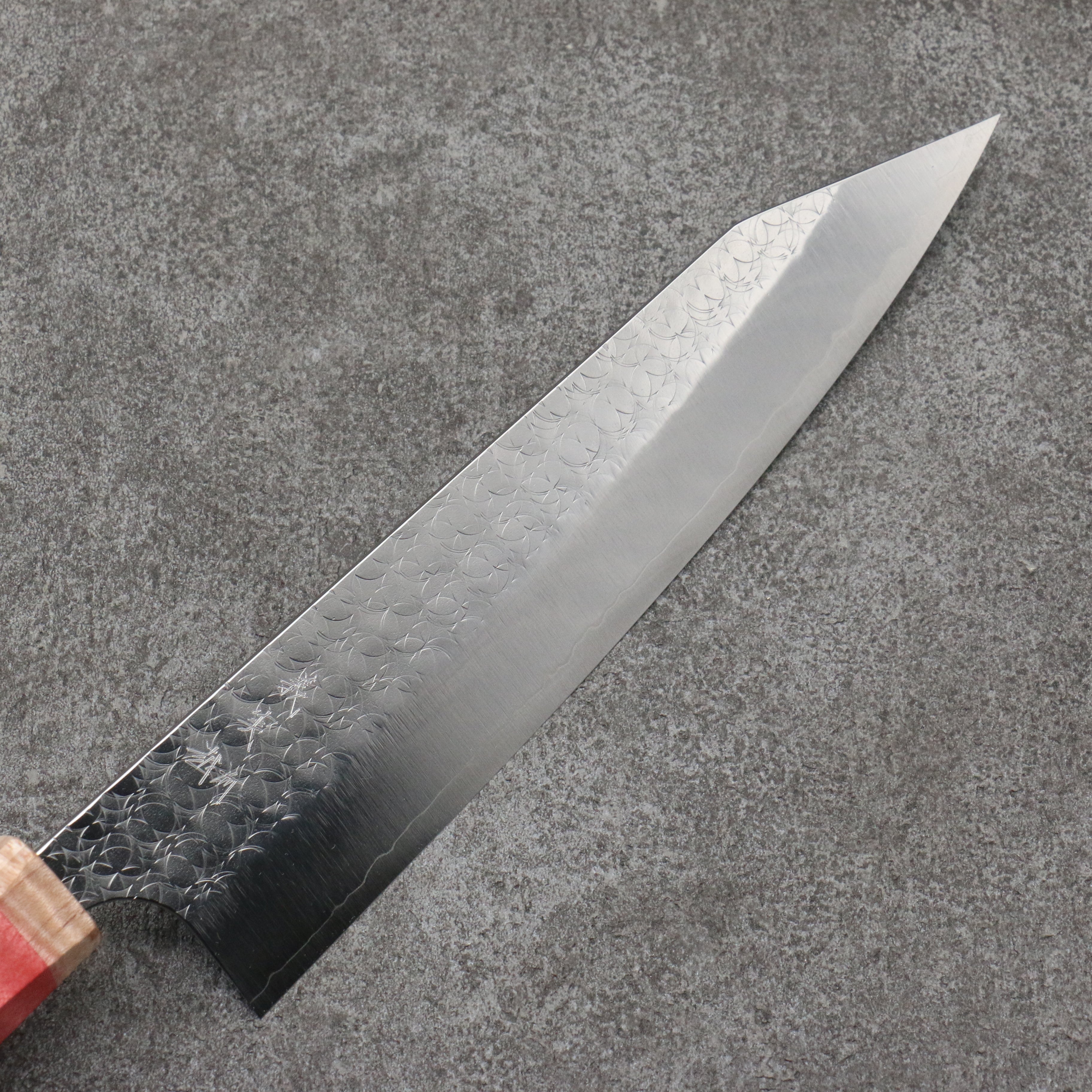 Yoshimi Kato Minamo SG2 Hammered Kiritsuke Gyuto 210mm Western style (red) Handle - Seisuke Knife