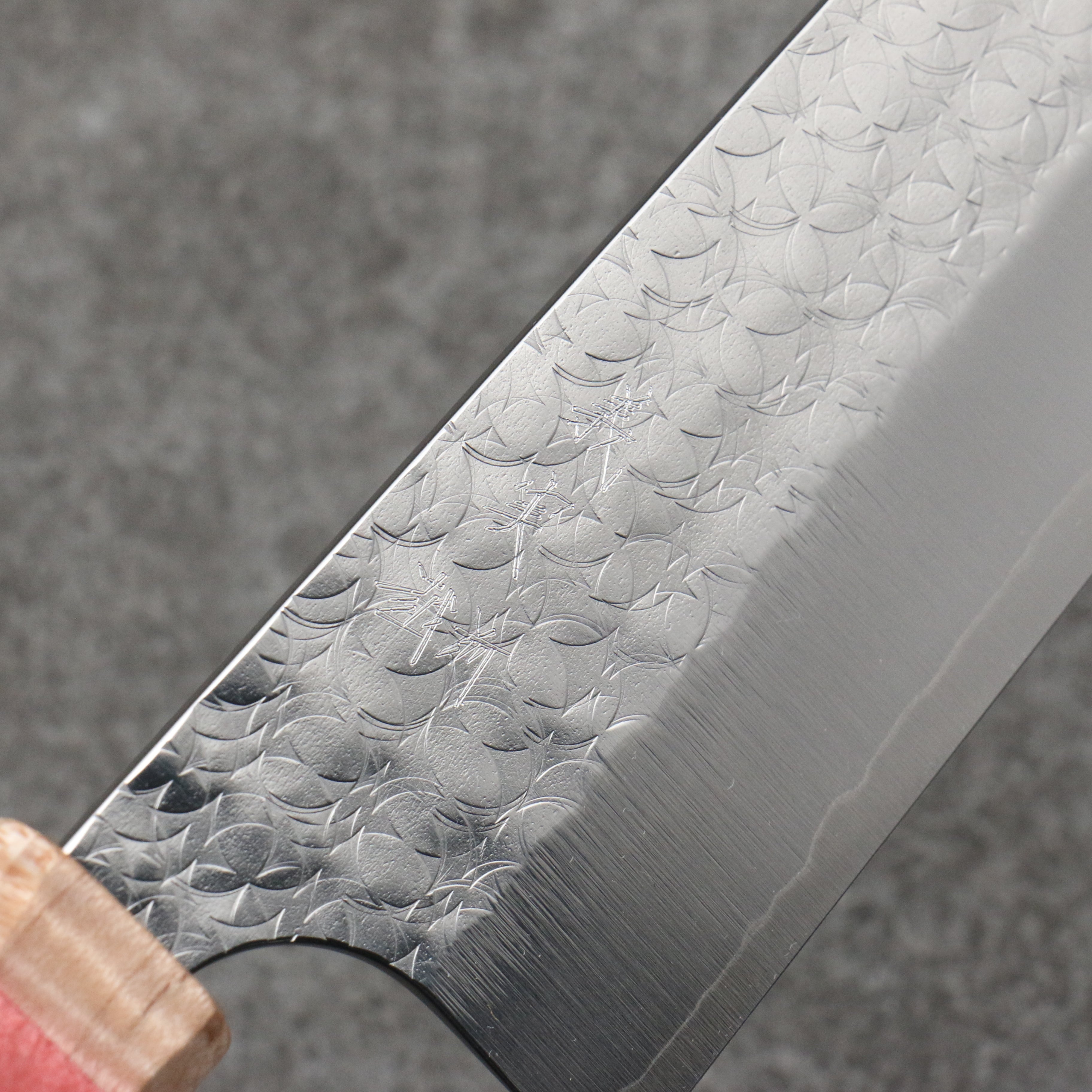 Yoshimi Kato Minamo SG2 Hammered Kiritsuke Gyuto 210mm Western style (red) Handle - Seisuke Knife