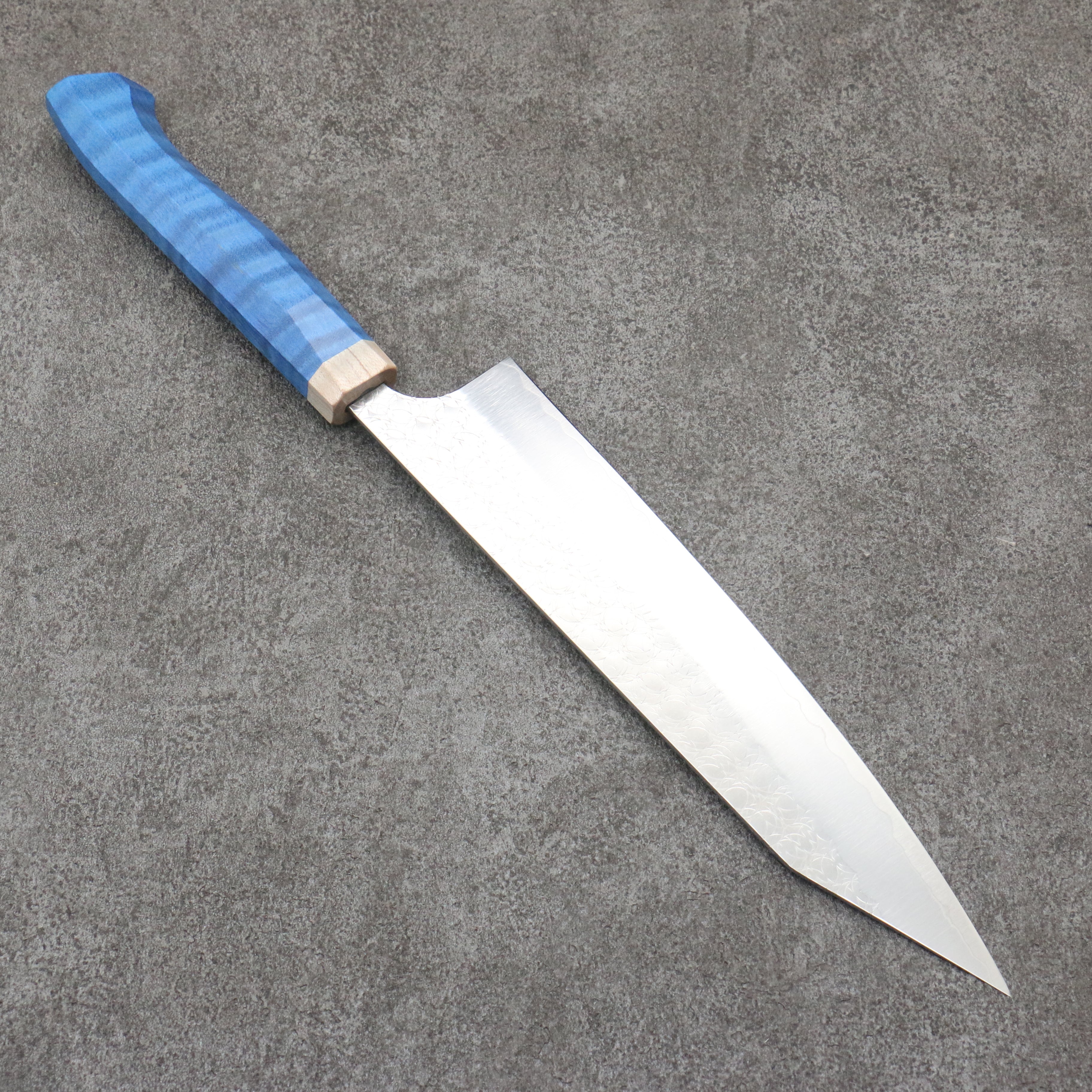 Yoshimi Kato Minamo SG2 Hammered Kiritsuke Gyuto 210mm Western style (blue) Handle - Seisuke Knife