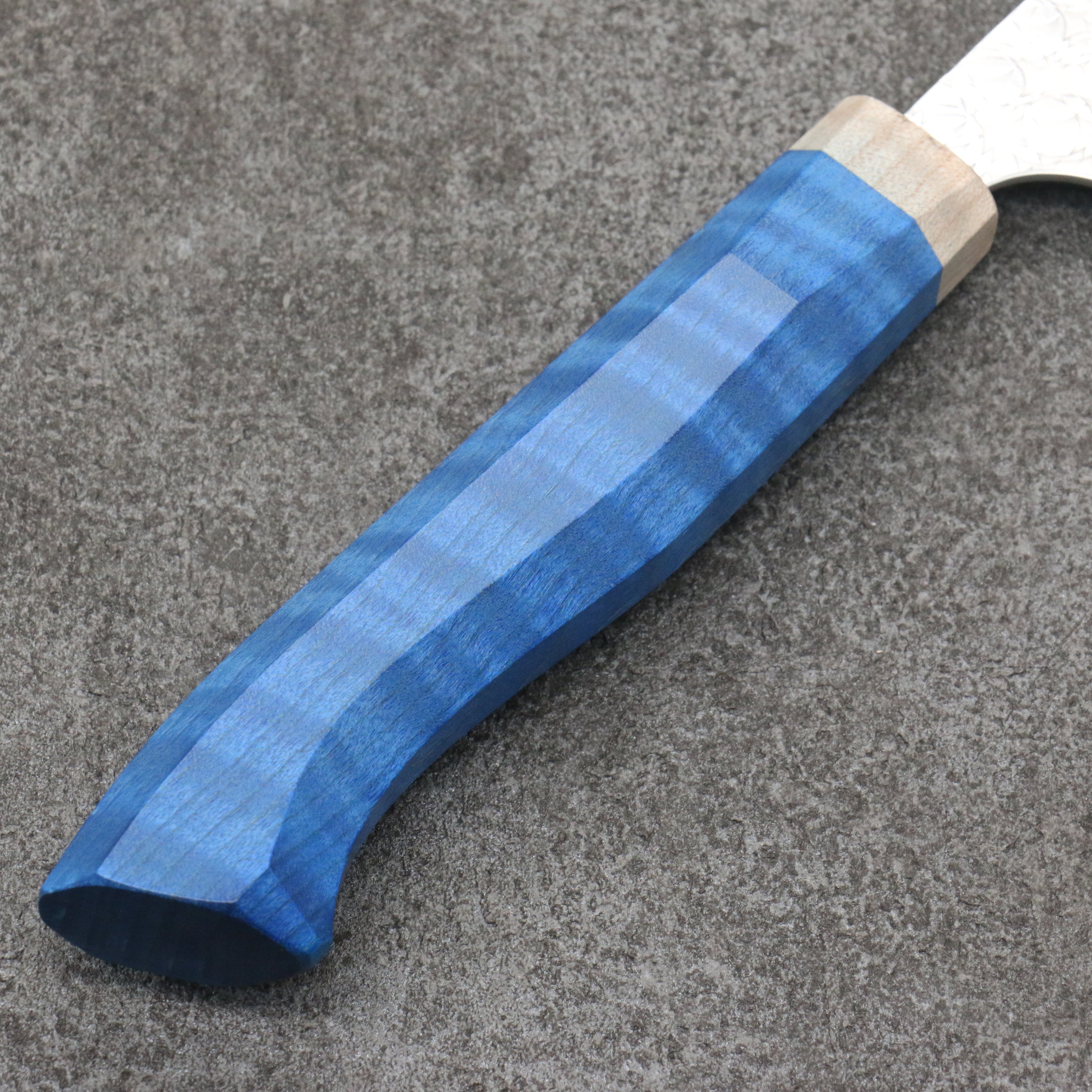 Yoshimi Kato Minamo SG2 Hammered Kiritsuke Gyuto 210mm Western style (blue) Handle - Seisuke Knife