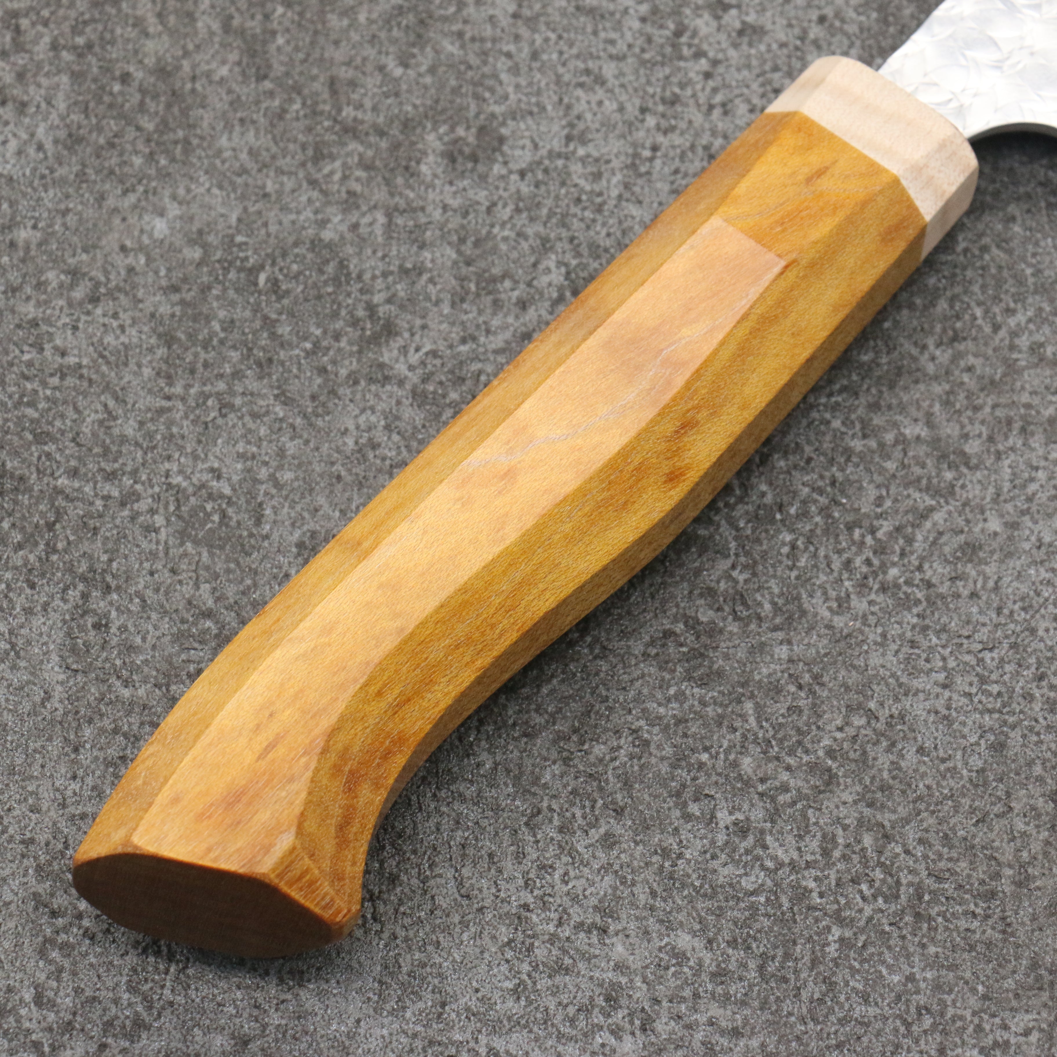 Yoshimi Kato Minamo SG2 Hammered Santoku 170mm Western style (yellow) Handle - Seisuke Knife