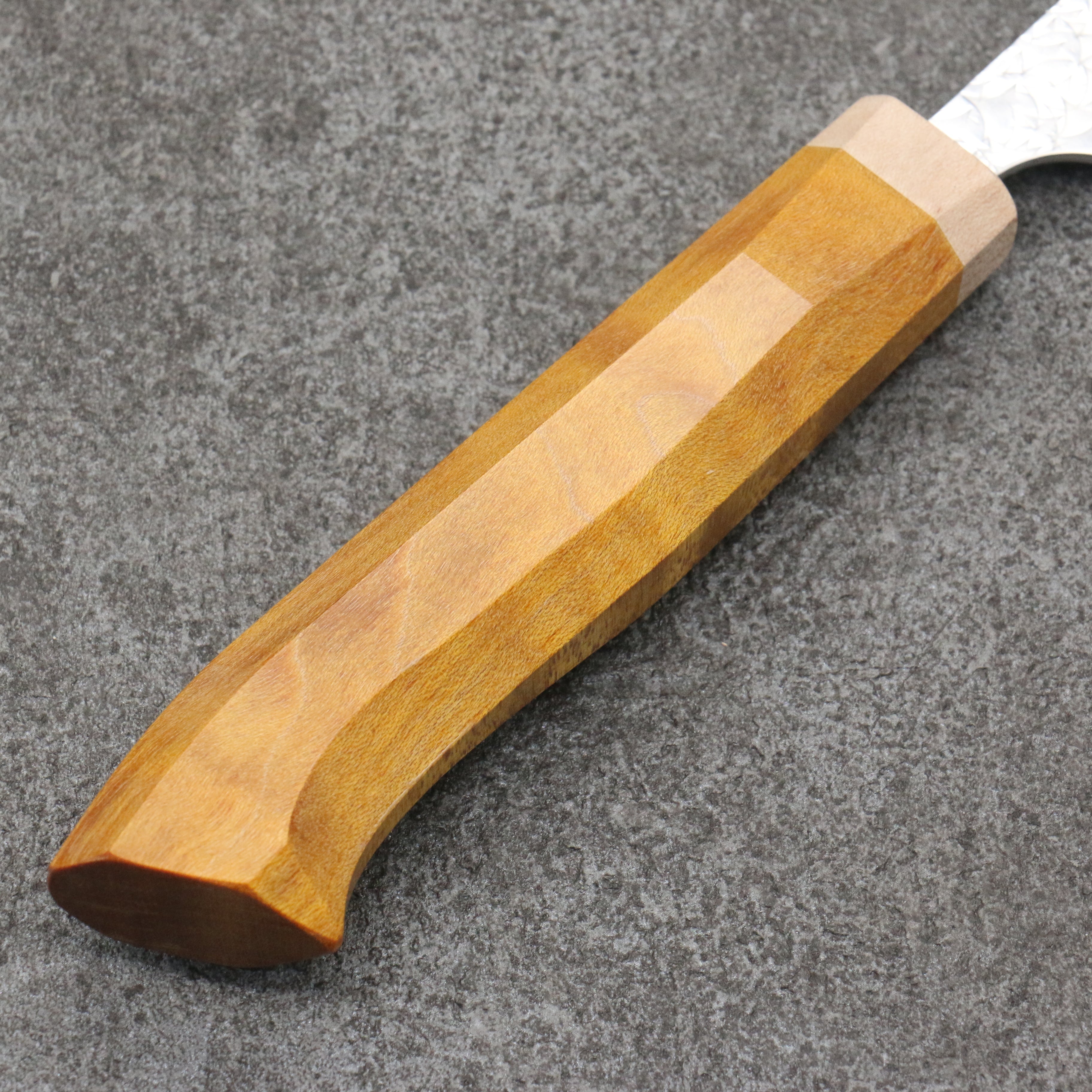 Yoshimi Kato Minamo SG2 Hammered Petty-Utility 150mm Western style (yellow) Handle - Seisuke Knife