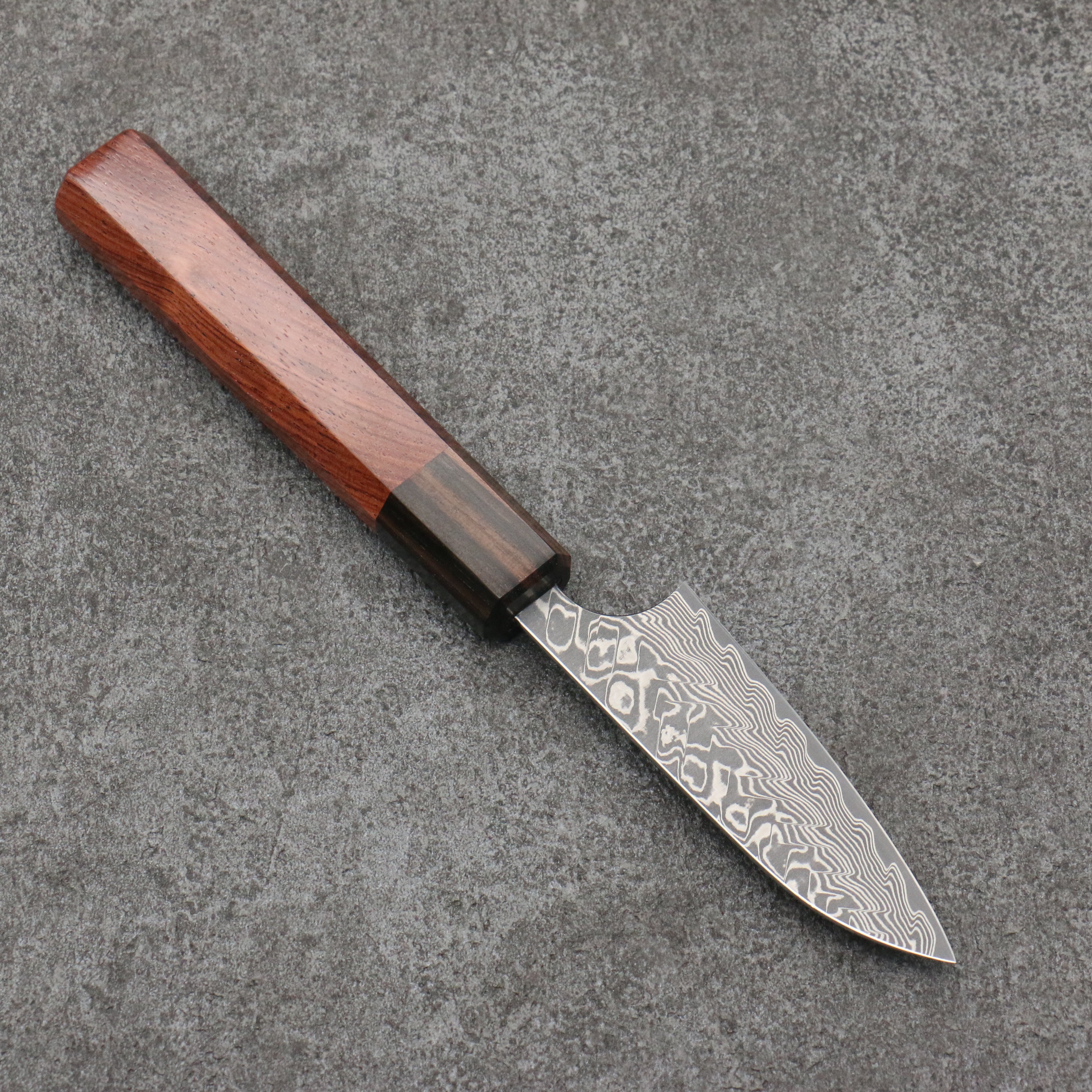 Yoshimi Kato SG2 Black Damascus Petty-Utility 75mm Shitan Handle - Seisuke Knife
