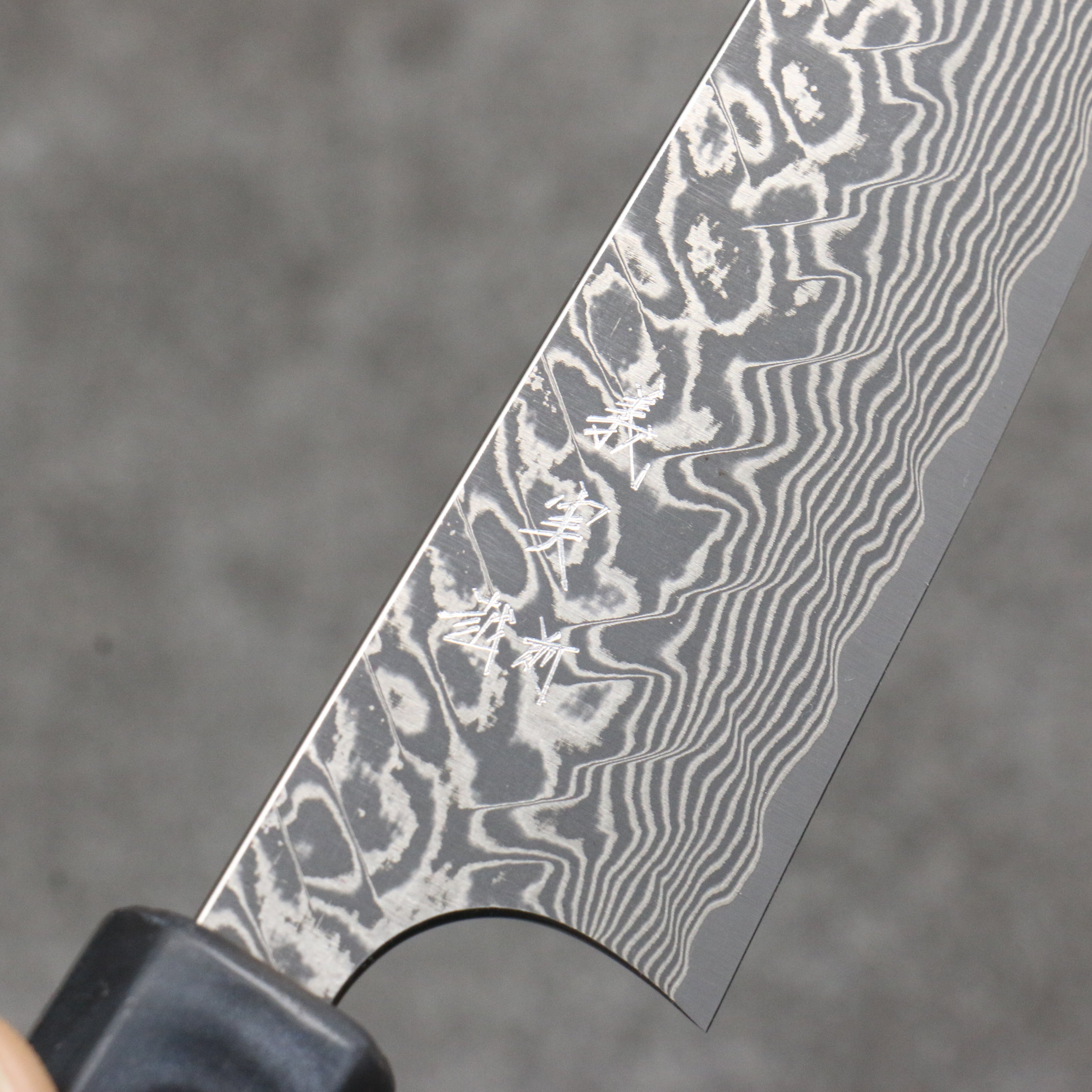 Yoshimi Kato SG2 Black Damascus Petty-Utility 120mm Olive Tree and Resin Handle - Seisuke Knife