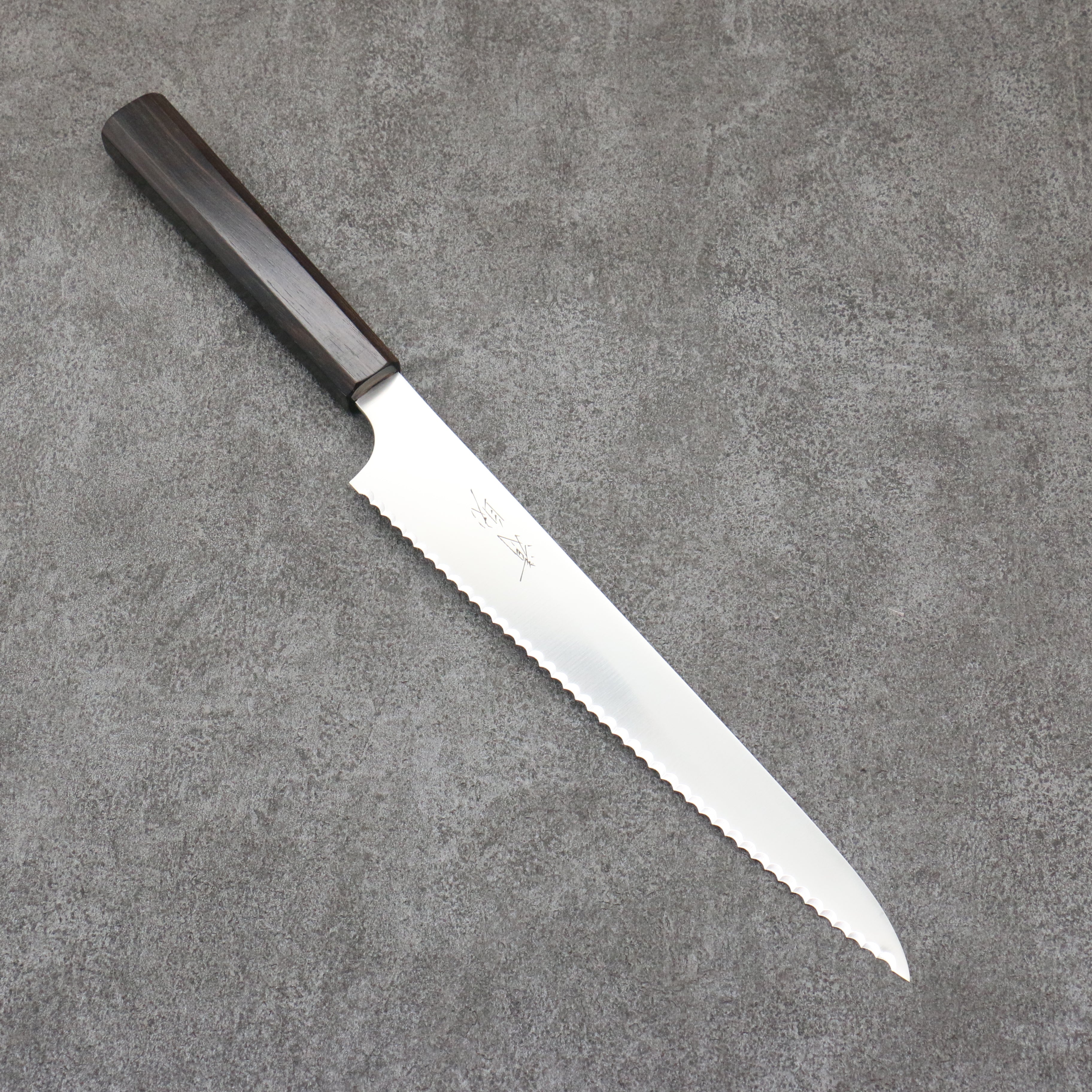 Seisuke Stainless Steel Bread Slicer 240mm Ebony Wood Handle - Seisuke Knife