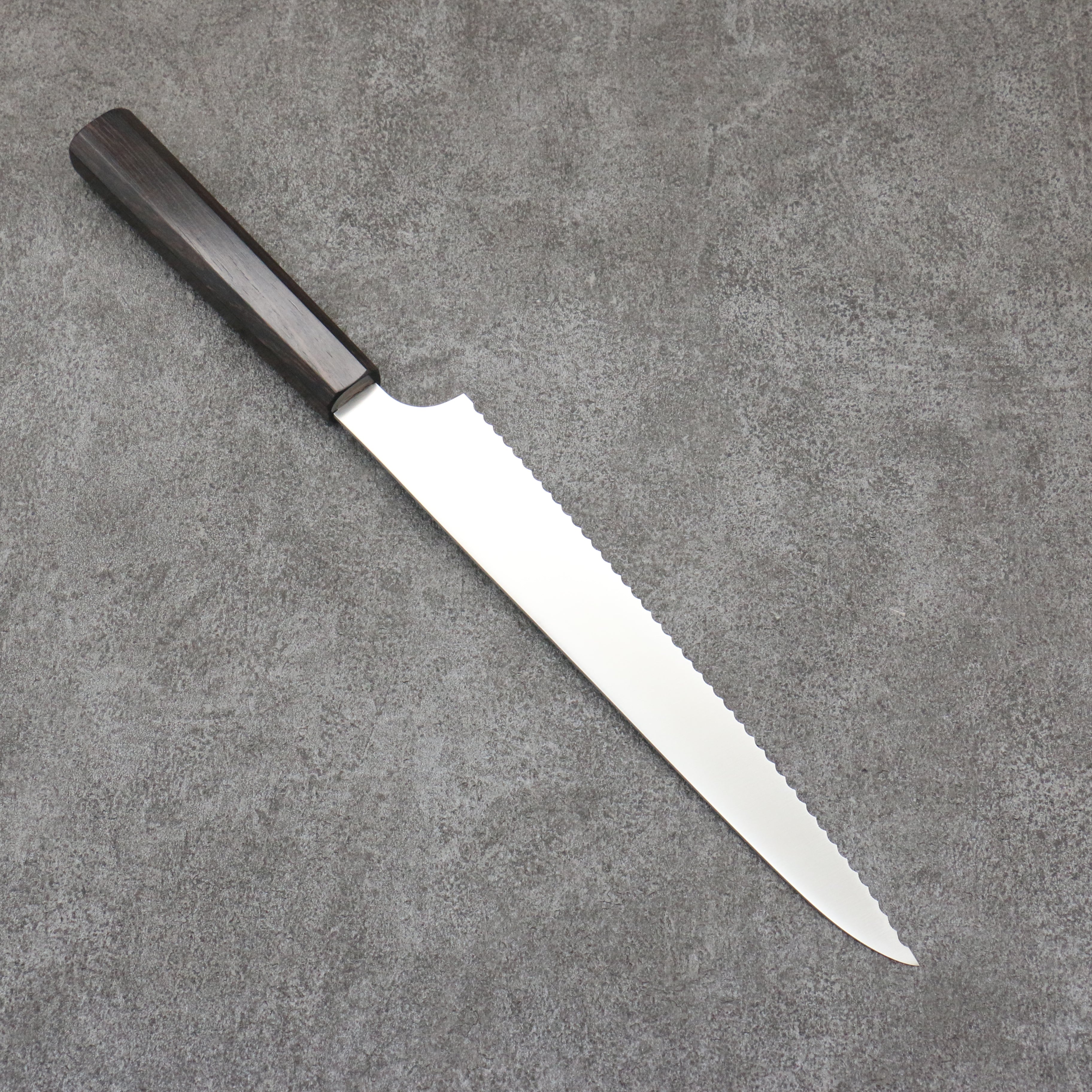 Seisuke Stainless Steel Bread Slicer 240mm Ebony Wood Handle - Seisuke Knife