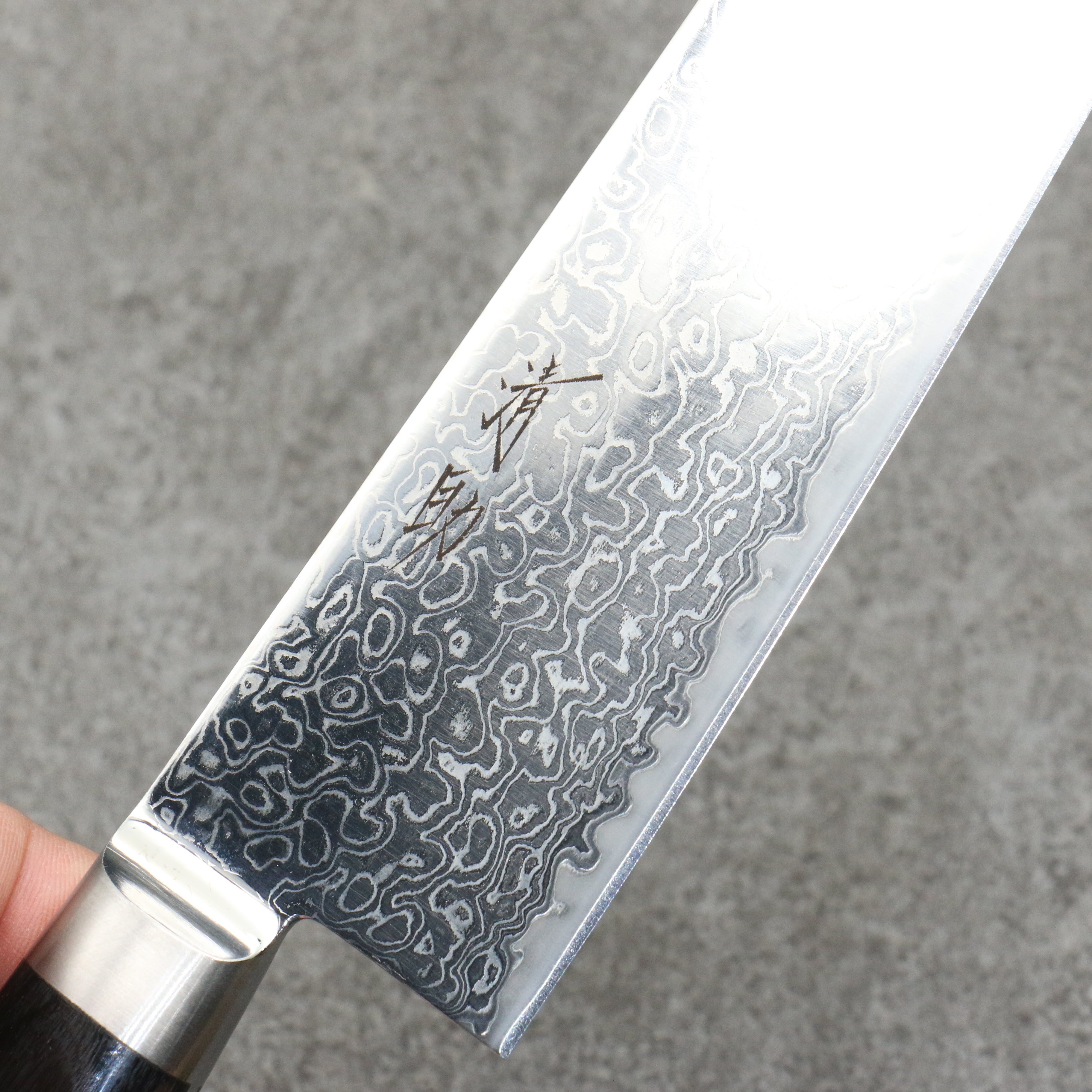 Seisuke Kagami2 AUS10 Mirrored Finish Damascus Gyuto 210mm Black Pakka wood Handle - Seisuke Knife