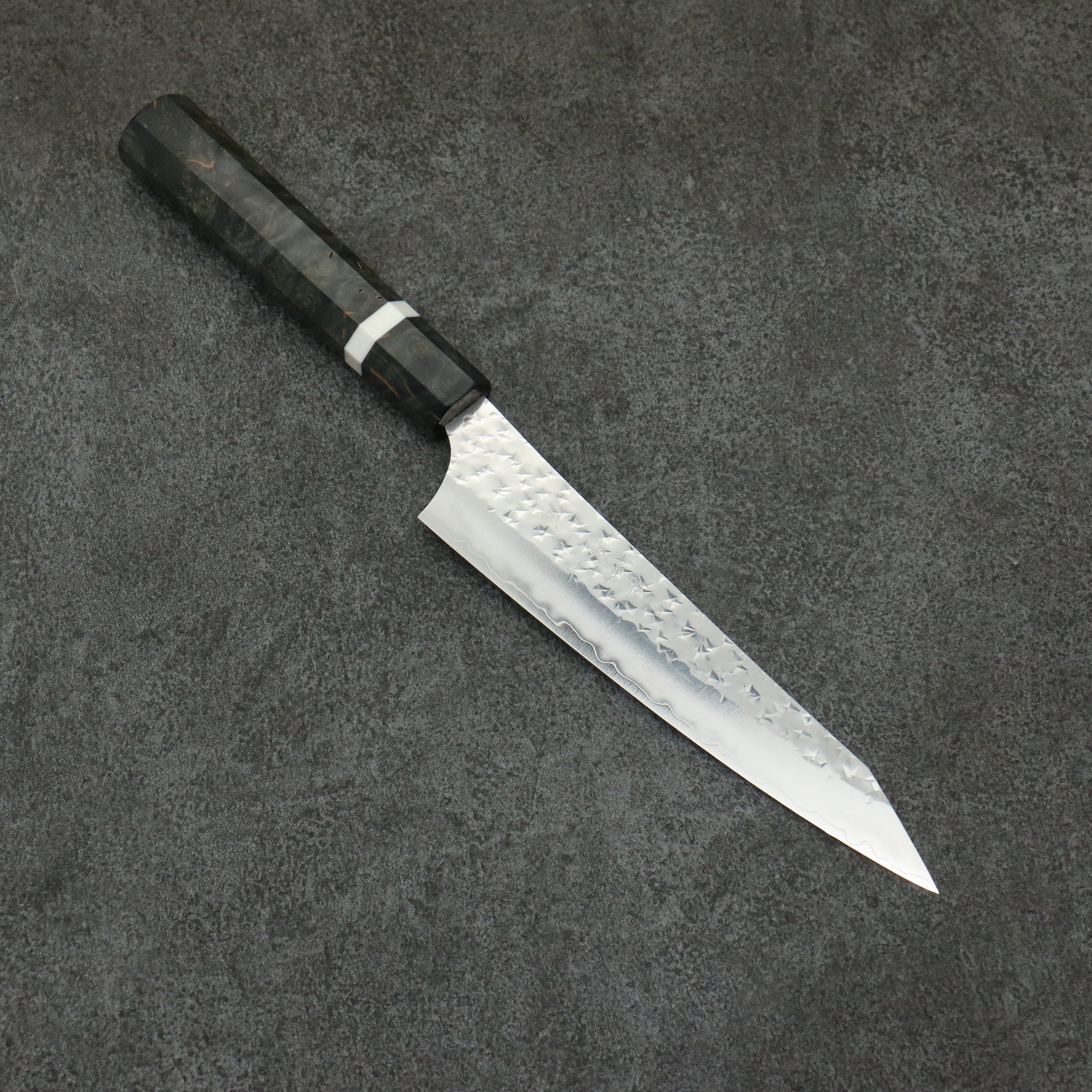 Yu Kurosaki Senko Ei SG2 Hammered Petty-Utility 150mm Stabilized wood (With White ring) Handle - Seisuke Knife