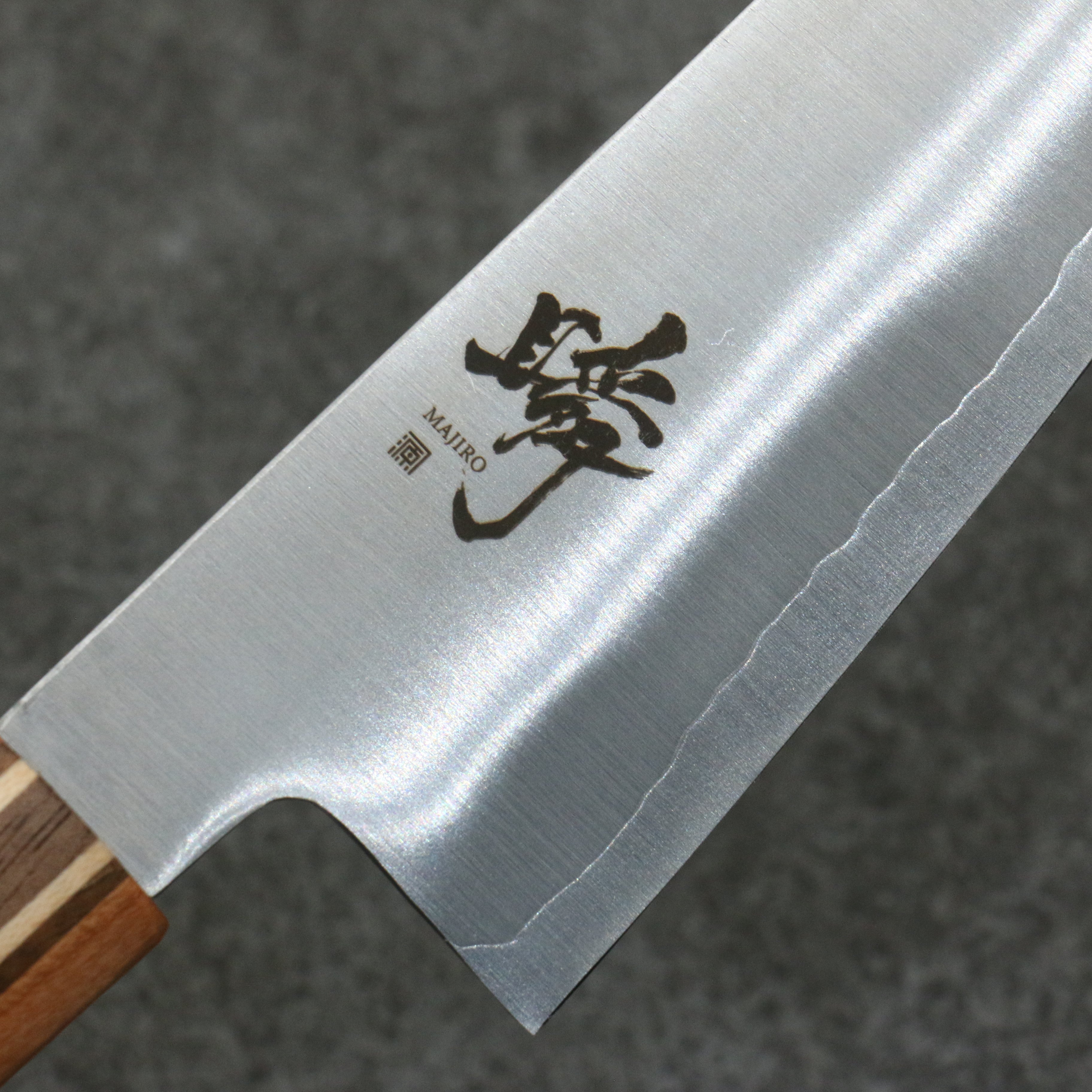 Shigeki Tanaka Majiro Silver Steel No.3 Santoku 165mm Maple, Cherry, Walnut Handle - Seisuke Knife