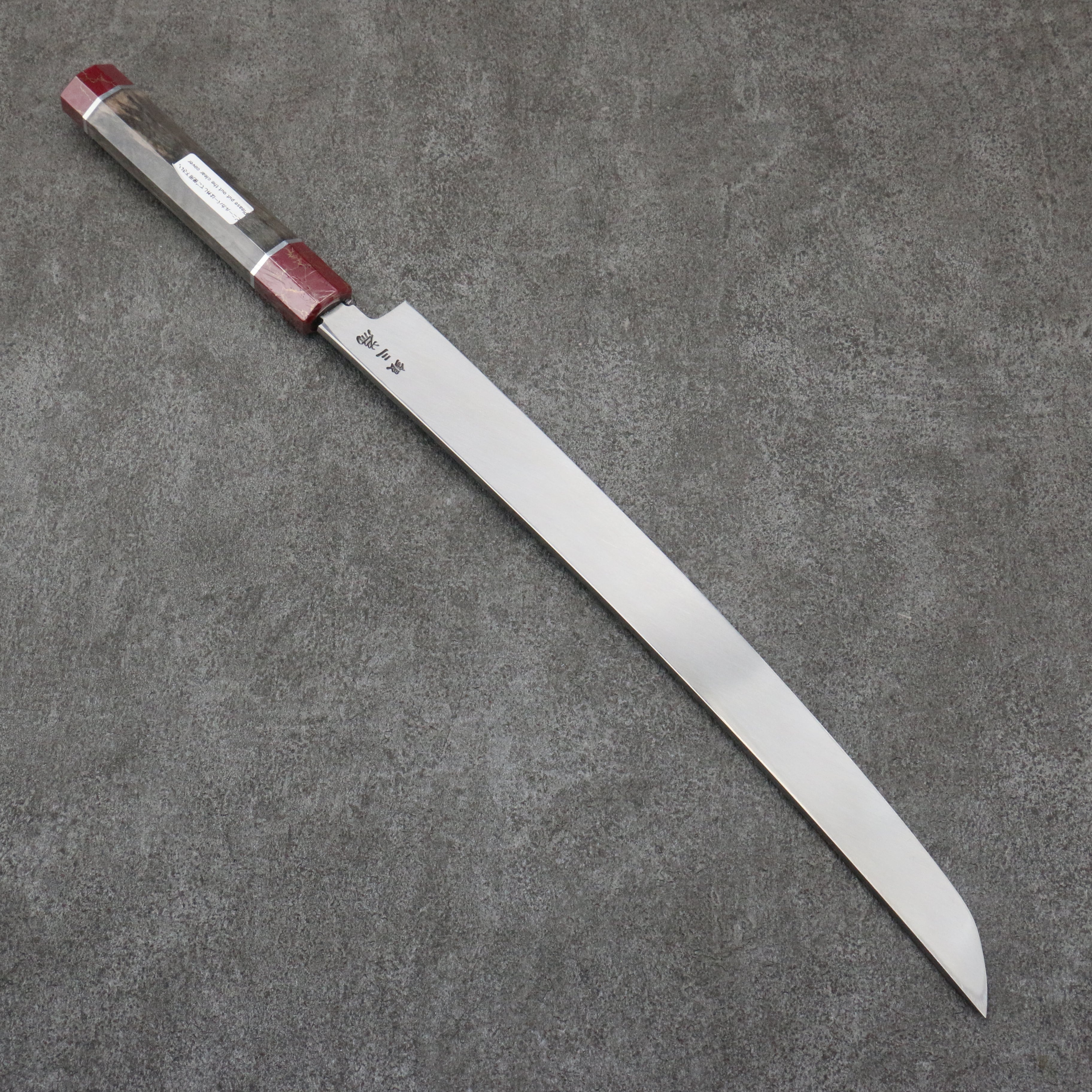 Sakai Takayuki Zangetsu Silver Steel No.3 Sakimaru Yanagiba 330mm Stabilized wood Handle with Sheath - Seisuke Knife